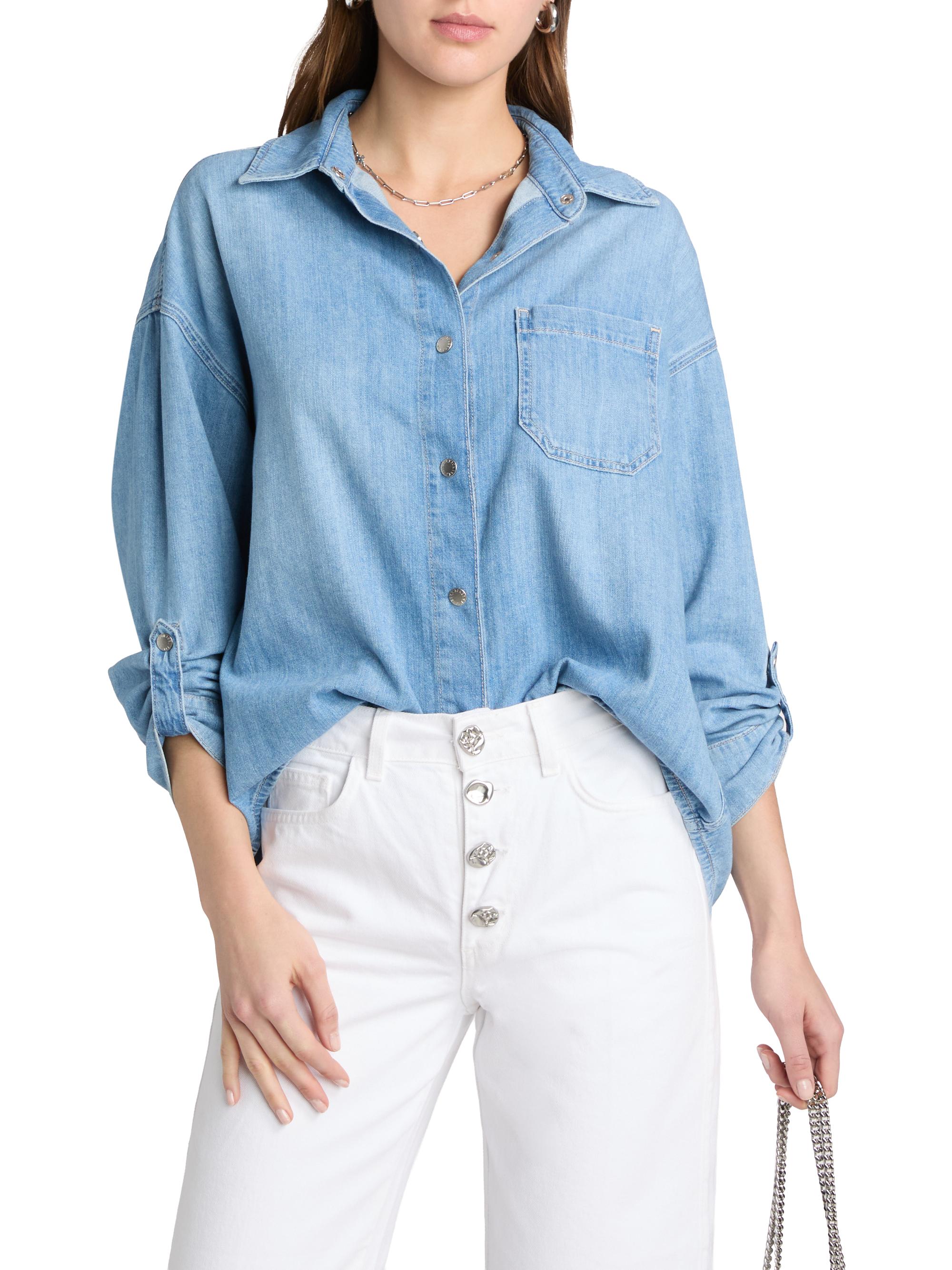 L'AGENCE Women's Jorah Cotton Denim Relaxed-Fit Shirt - Seattle | Thumbnail 3