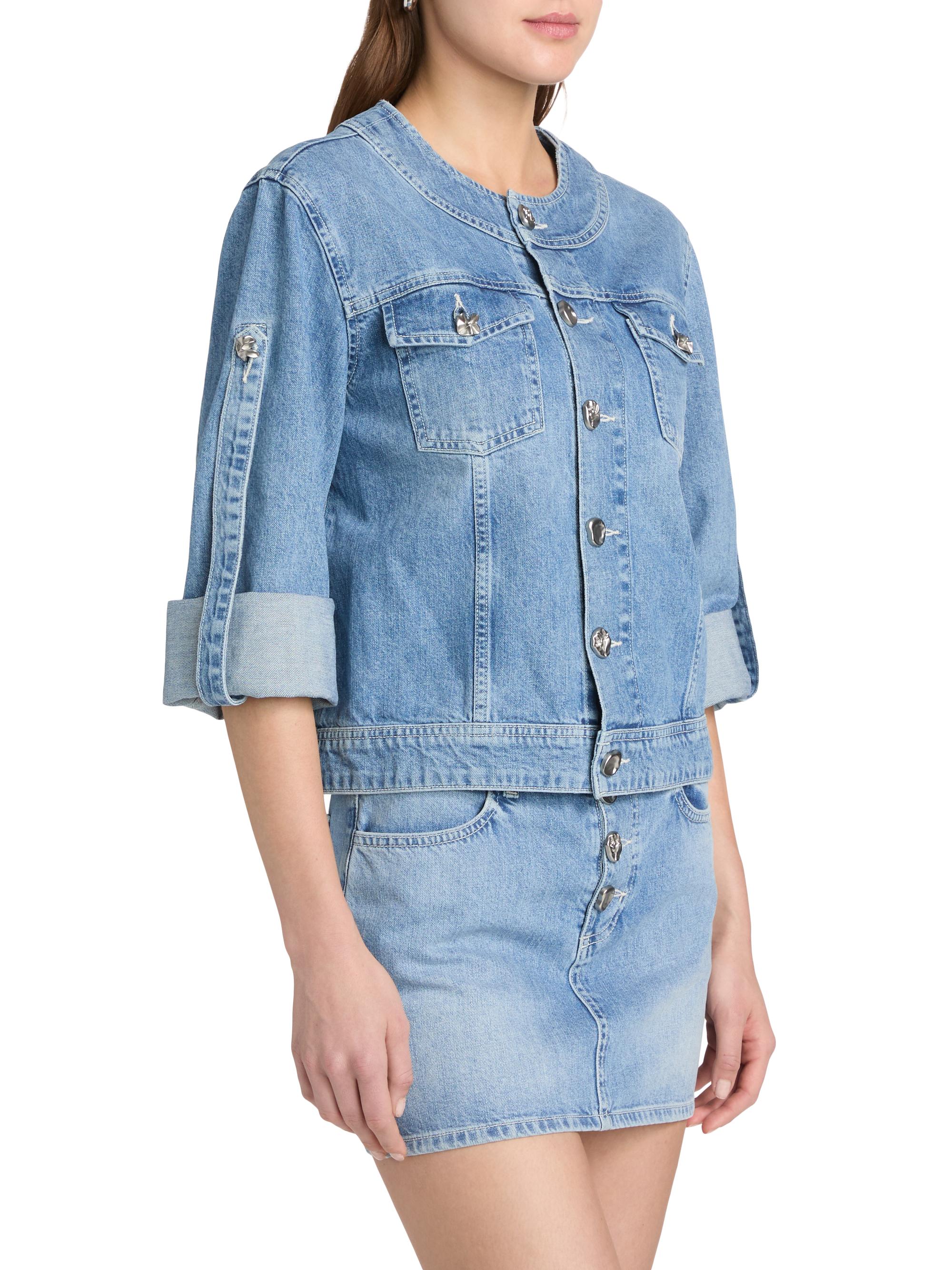 L'AGENCE Women's Anouk Denim Button-Front Jacket - Grant | Thumbnail 4