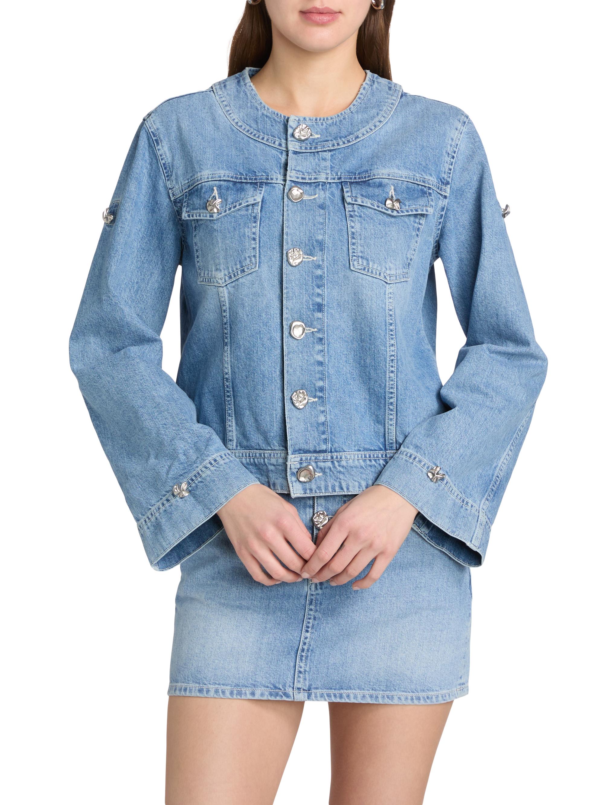 L'AGENCE Women's Anouk Denim Button-Front Jacket - Grant | Thumbnail 6