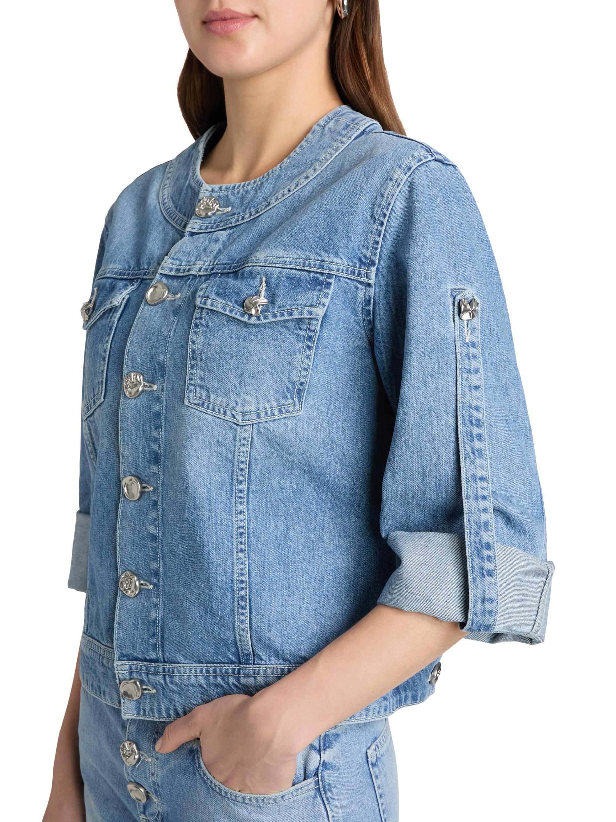 L'AGENCE Women's Anouk Denim Button-Front Jacket - Grant | Thumbnail 7