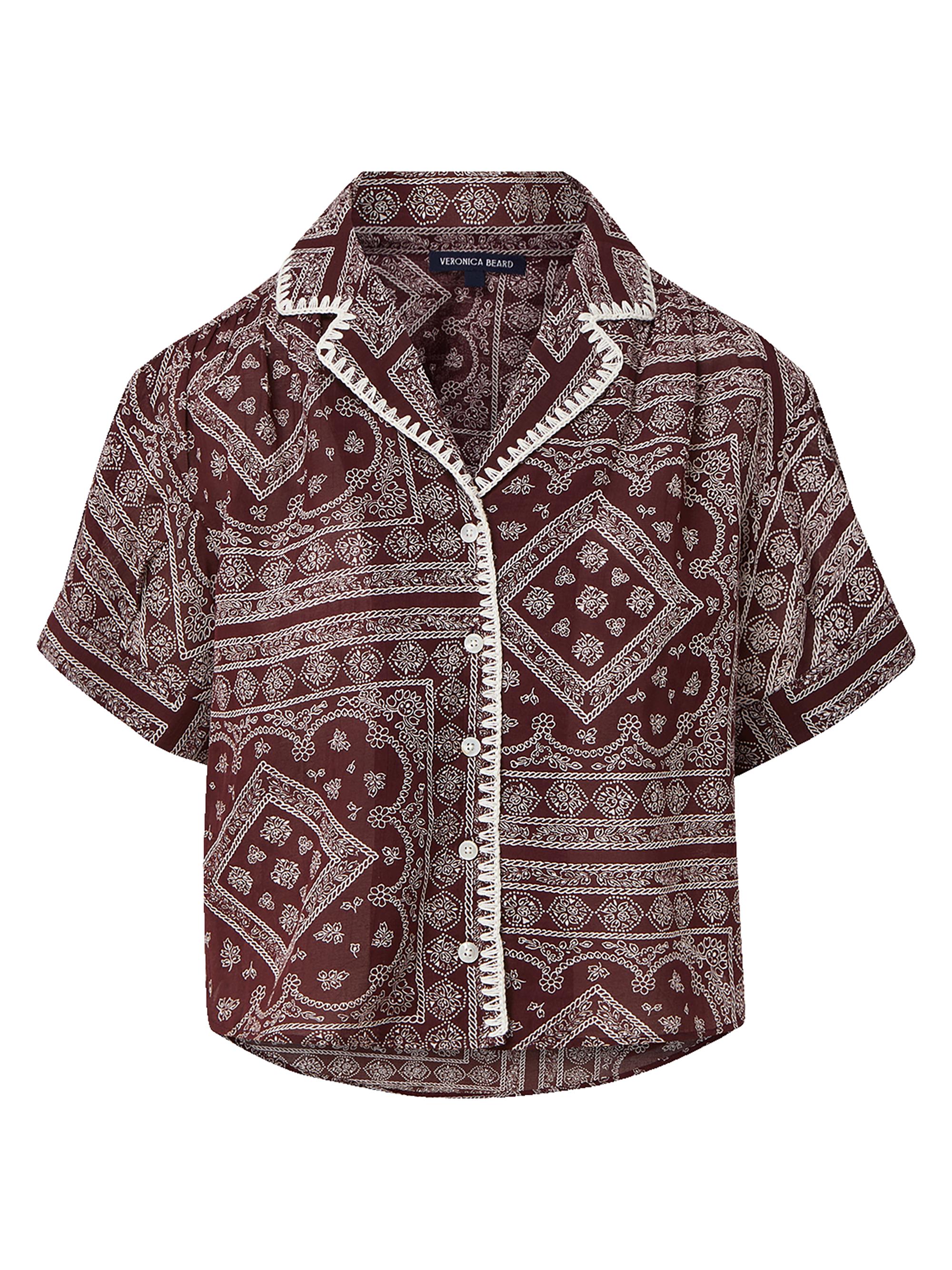 Veronica Beard Women's Ilene Cotton-Blend Top - Raisin Dove