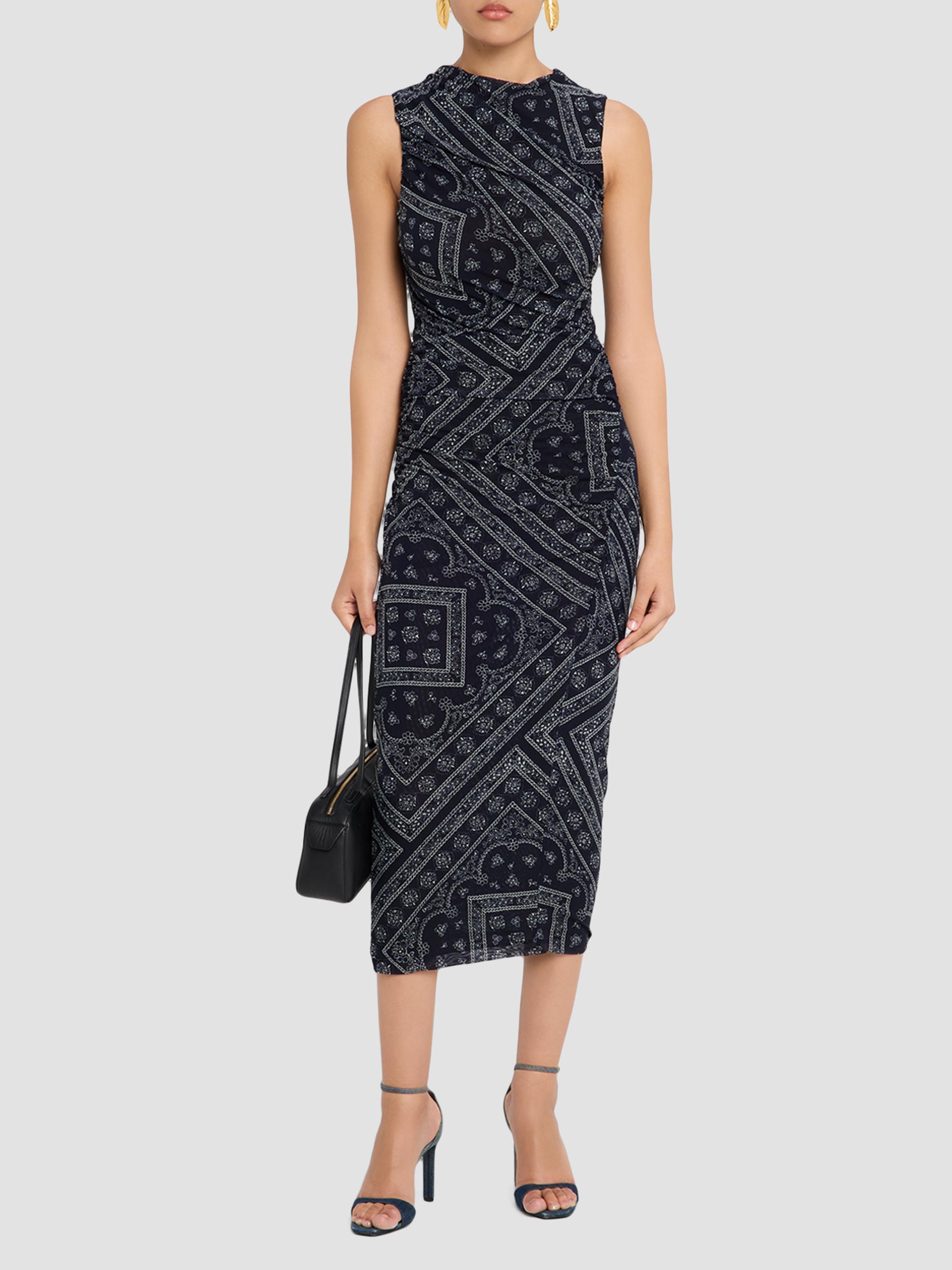 Veronica Beard Women's Sylviani Paisley Print Midi Dress - Navy Dove | Thumbnail 2