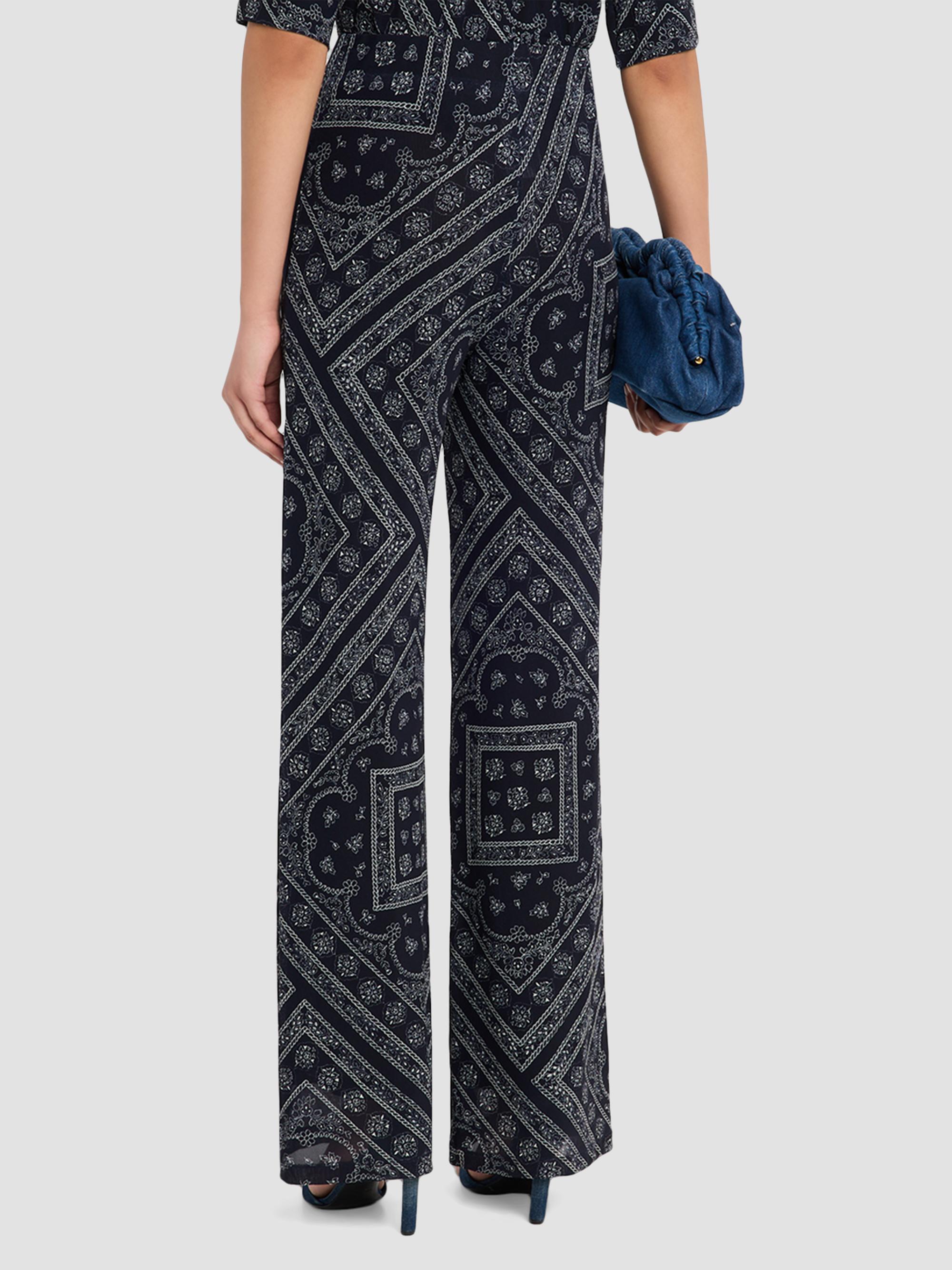 Veronica Beard Women's Hadria Paisley Print High-Rise Pants - Navy Dove | Thumbnail 3