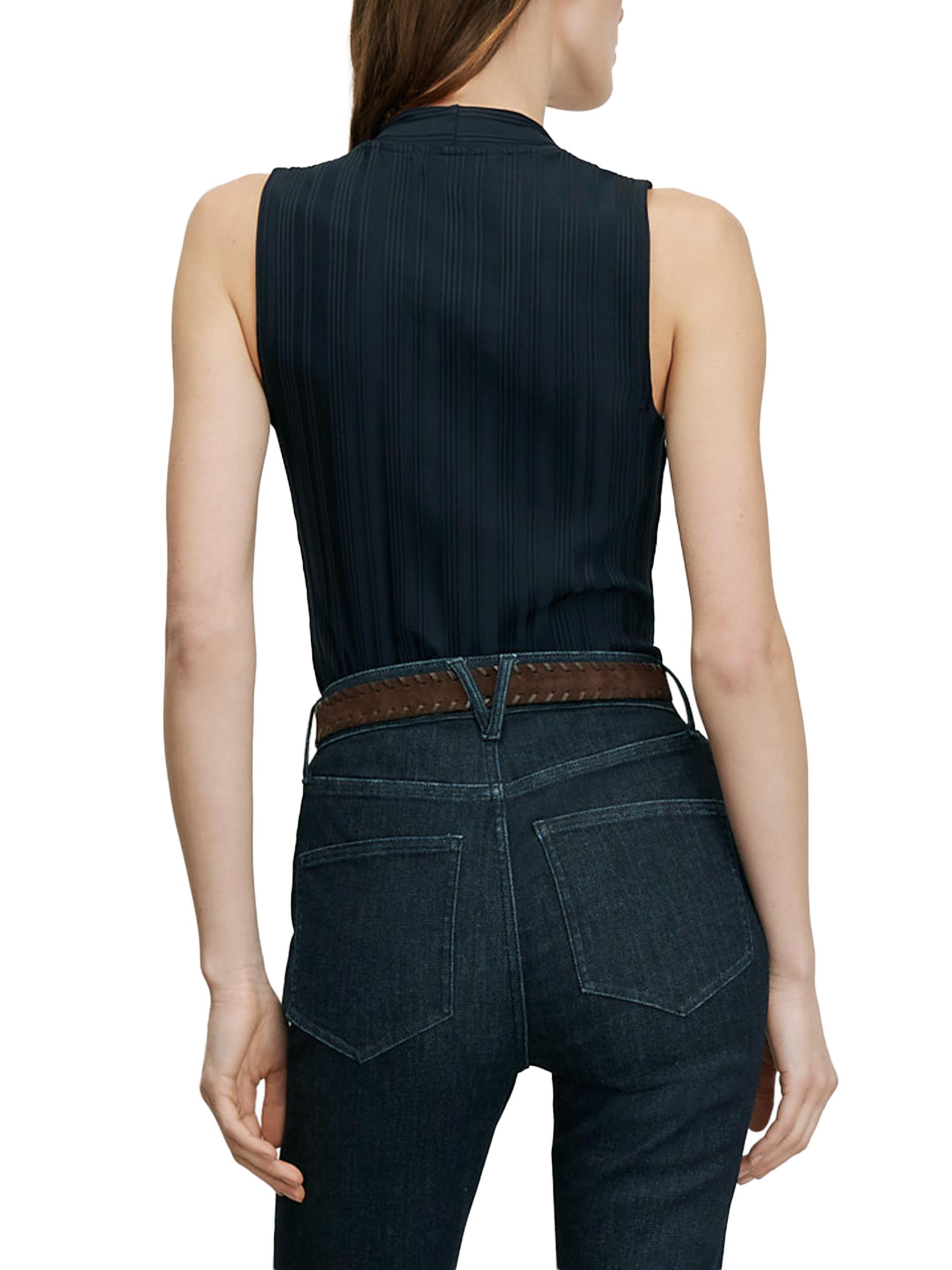 Veronica Beard Women's Evania Ribbed Tank - Navy | Thumbnail 4