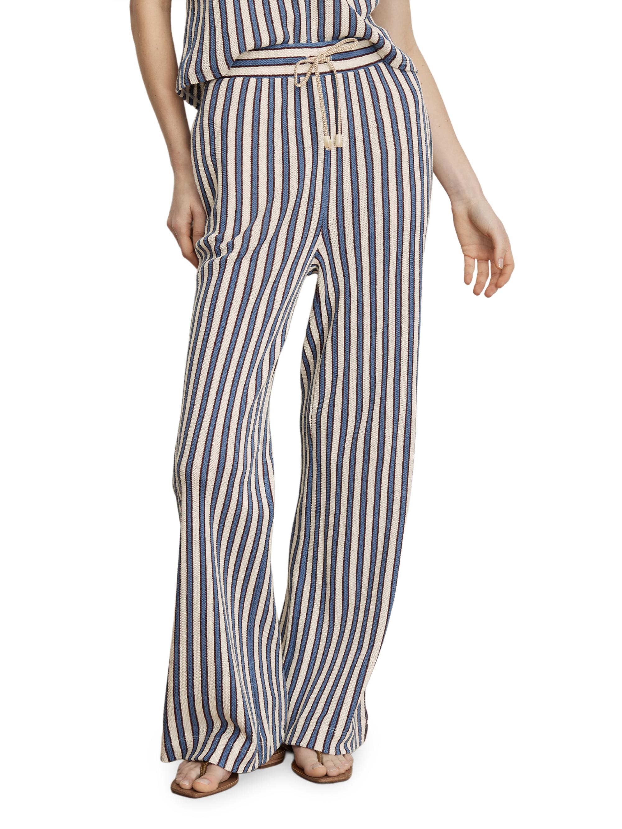 Veronica Beard Women's Zosia Striped Cotton-Blend Pants - Ecru Bluefin Multi | Thumbnail 3