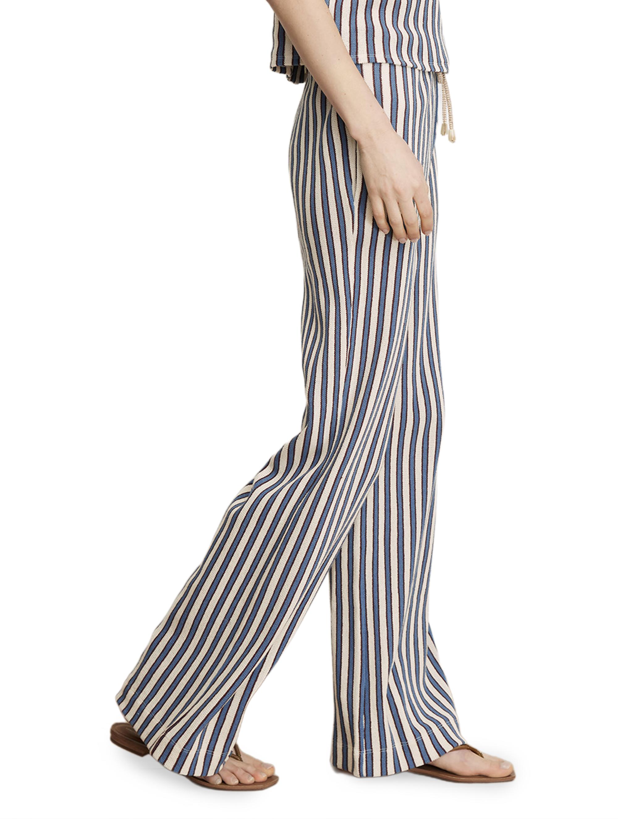 Veronica Beard Women's Zosia Striped Cotton-Blend Pants - Ecru Bluefin Multi | Thumbnail 4