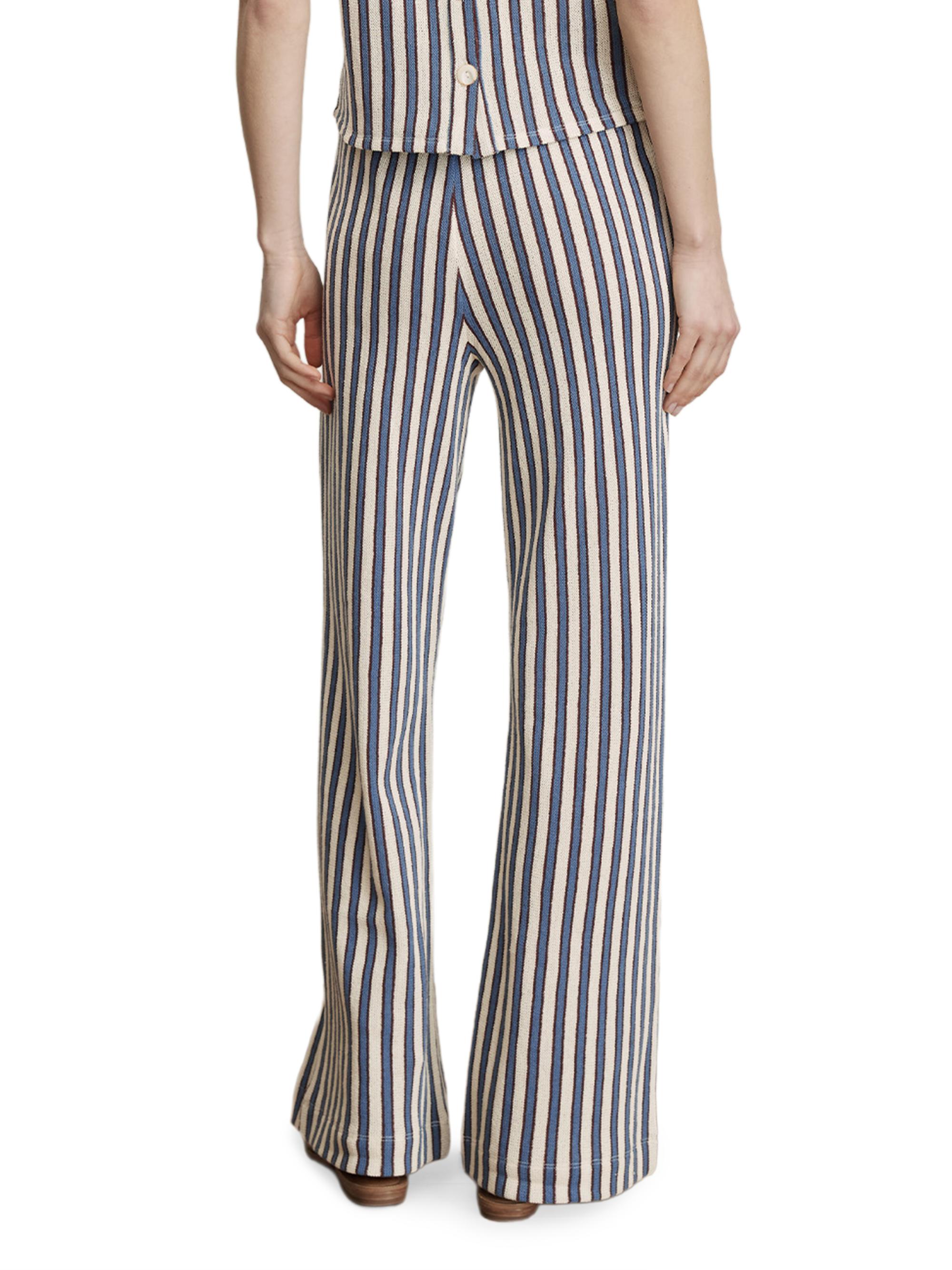 Veronica Beard Women's Zosia Striped Cotton-Blend Pants - Ecru Bluefin Multi | Thumbnail 5