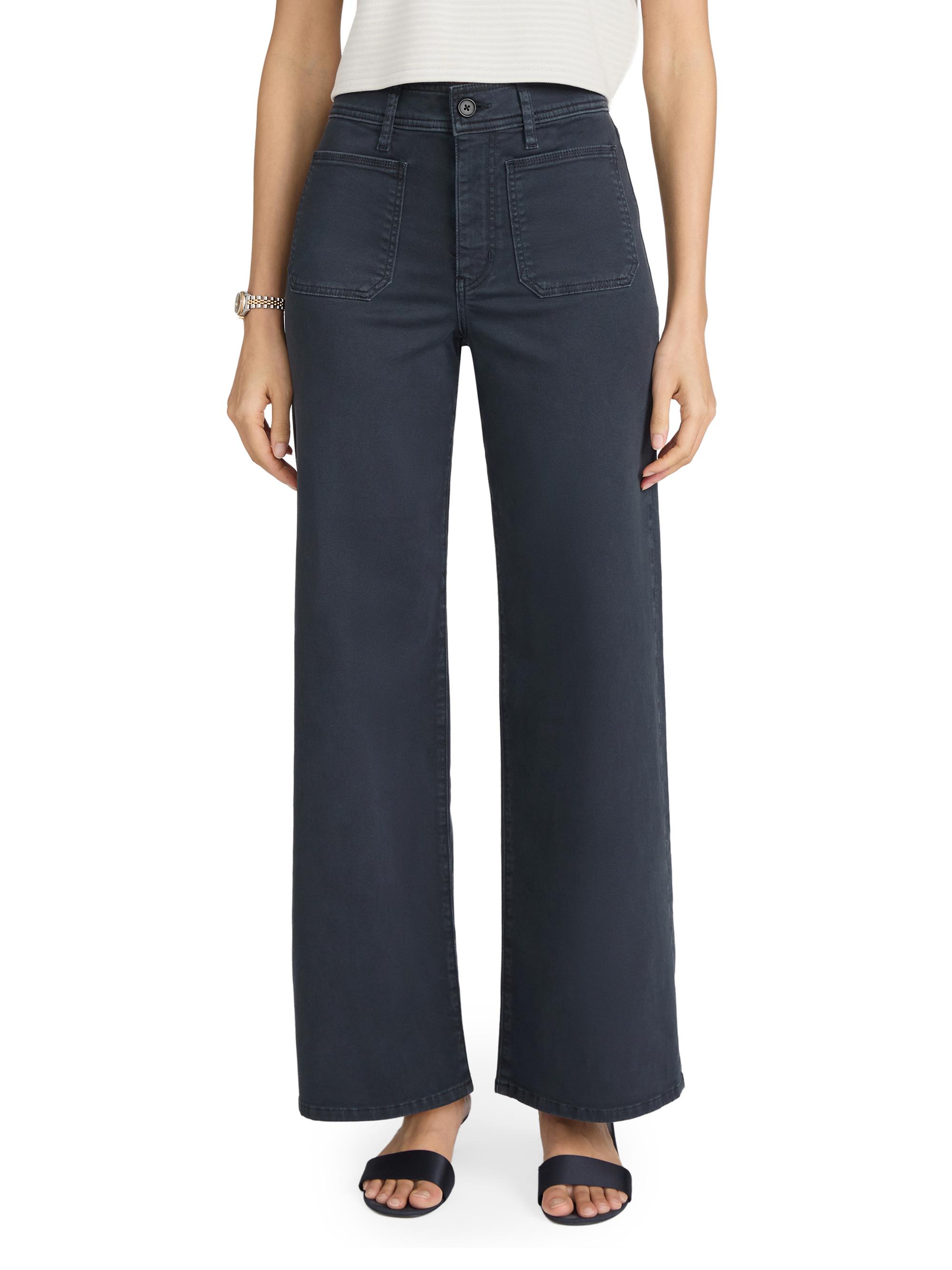 FRAME Women's Le Slim Palazzo Harbor Pocket Pants - Navy | Thumbnail 3