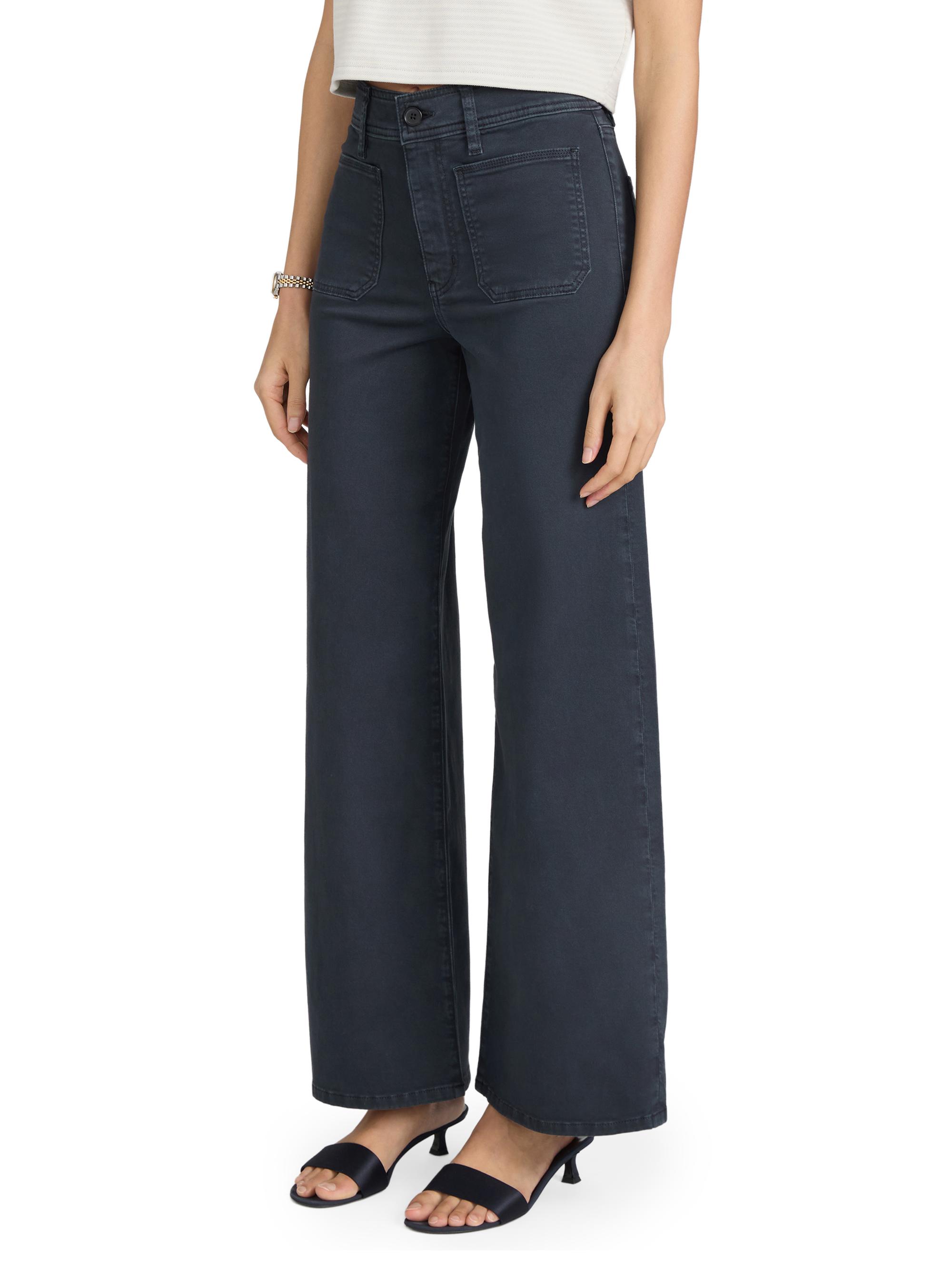 FRAME Women's Le Slim Palazzo Harbor Pocket Pants - Navy | Thumbnail 4