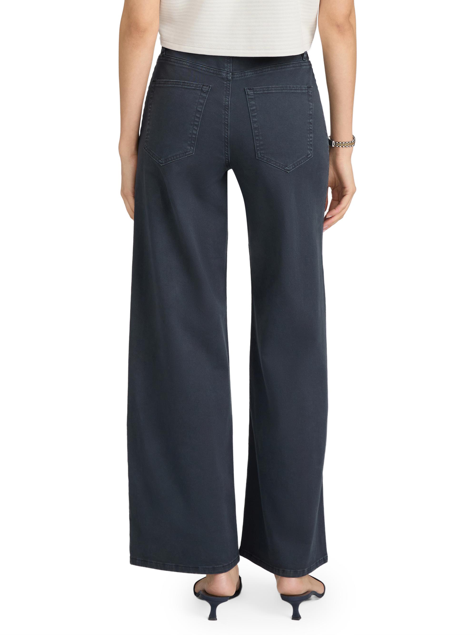 FRAME Women's Le Slim Palazzo Harbor Pocket Pants - Navy | Thumbnail 5