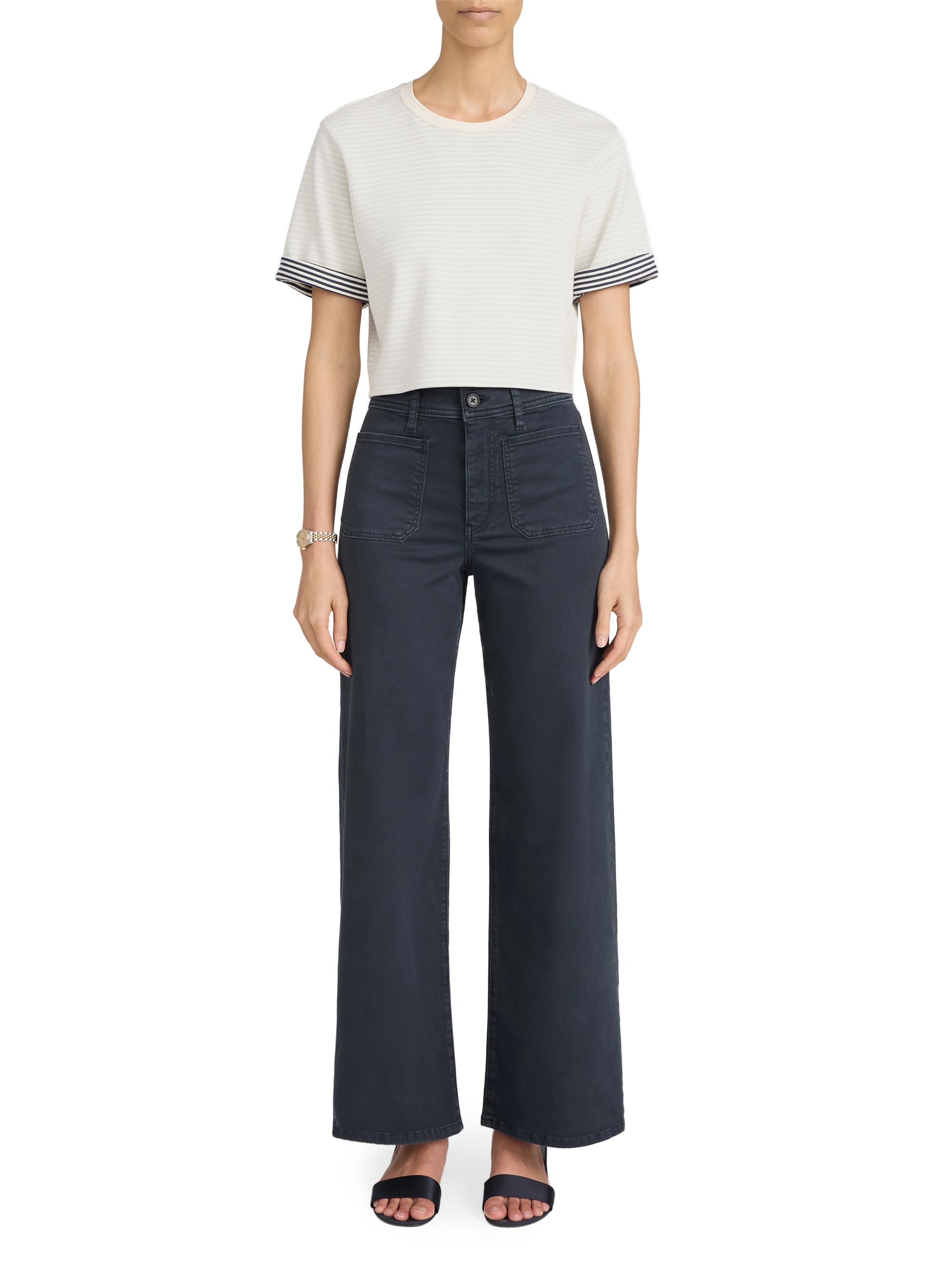 FRAME Women's Le Slim Palazzo Harbor Pocket Pants - Navy