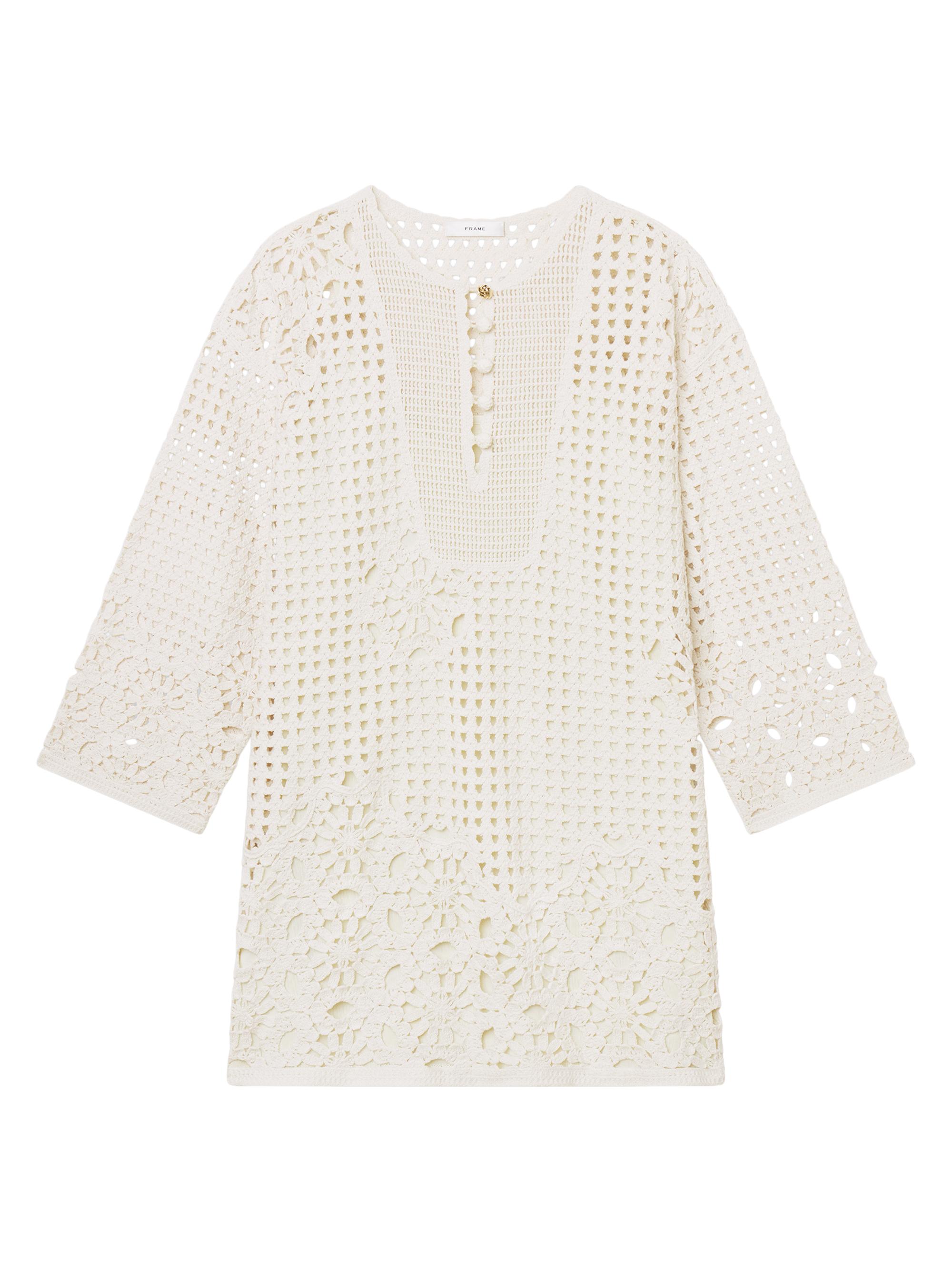 FRAME Women's The Postcard Cotton Tunic Dress - Cream