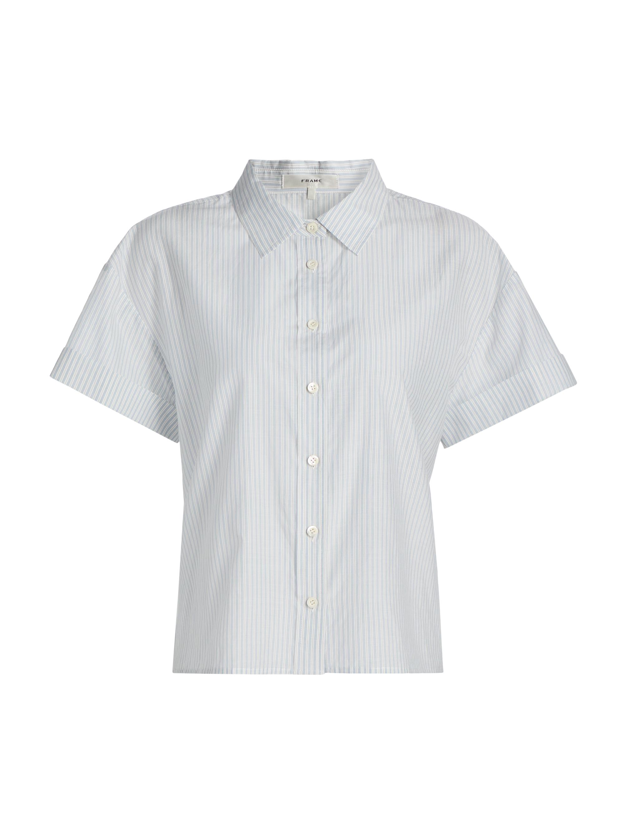 FRAME Women's The Boardwalk Stripe Shirt - Ocean Blue Multi