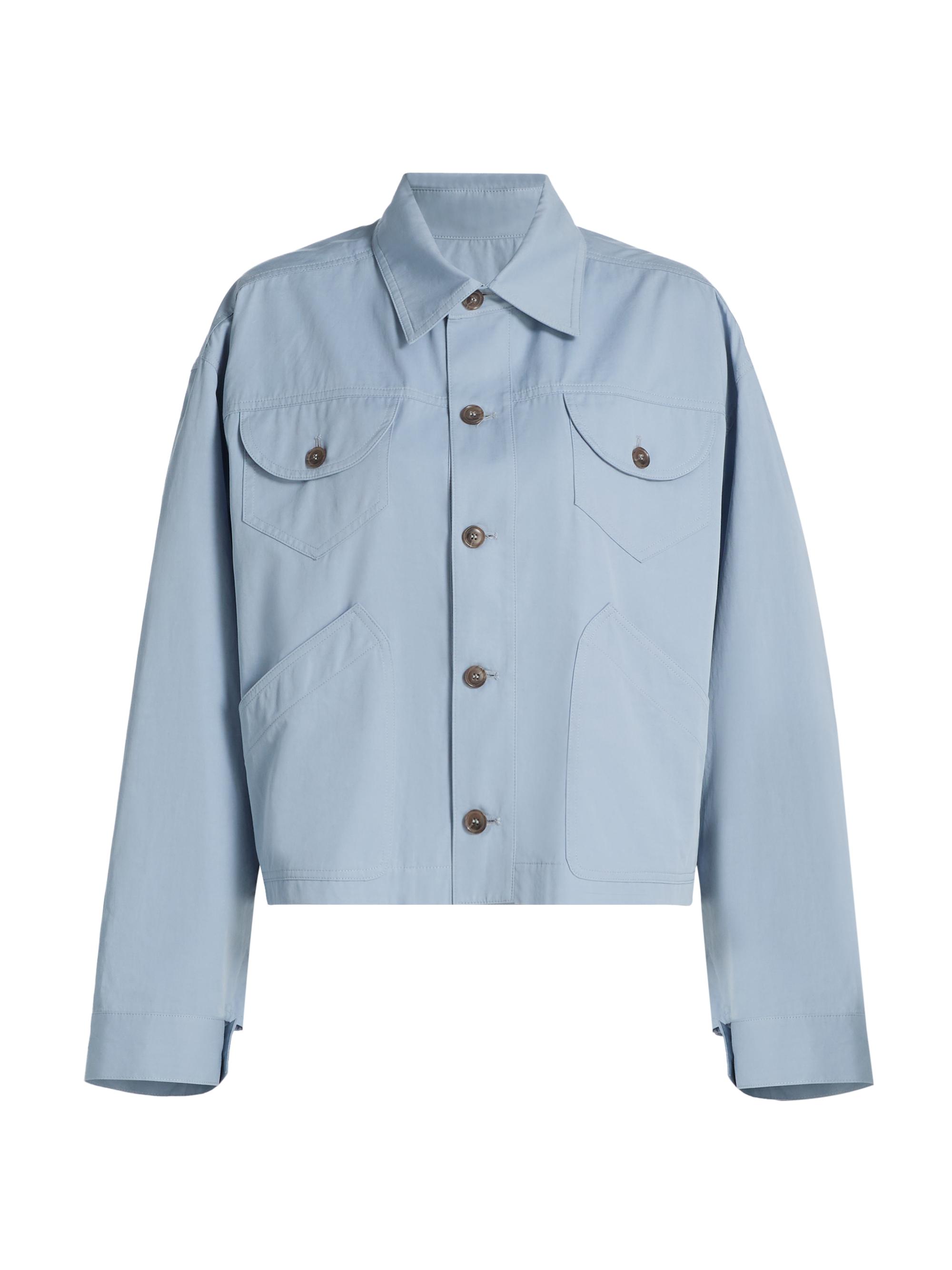 FRAME Women's Cotton Drop-Shoulder Utility Jacket - Sky Blue