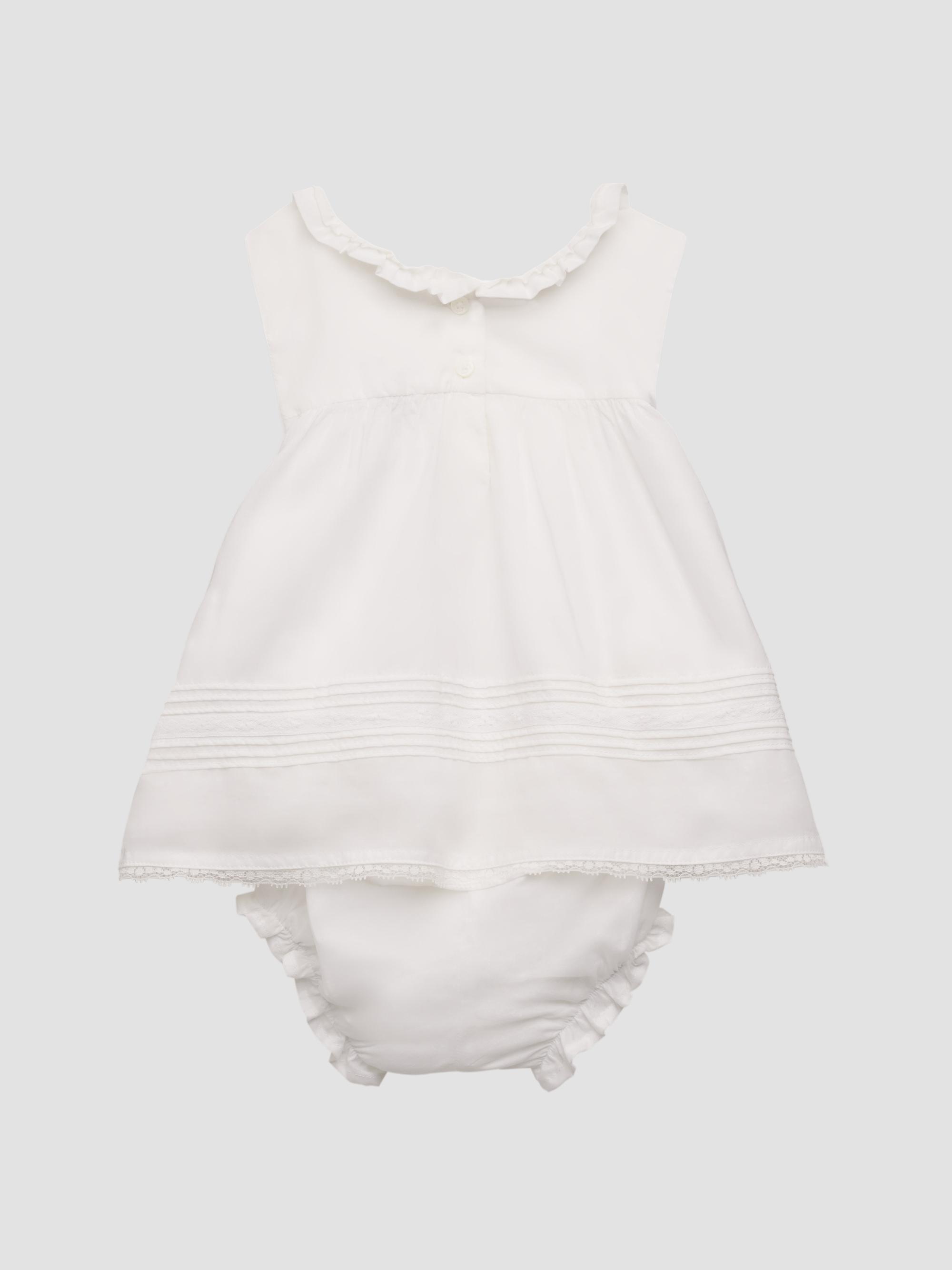 Janie and Jack Baby Girl's The Pintuck Lace-Trimmed Dress & Bloomers Set - White 18 Months | Thumbnail 2