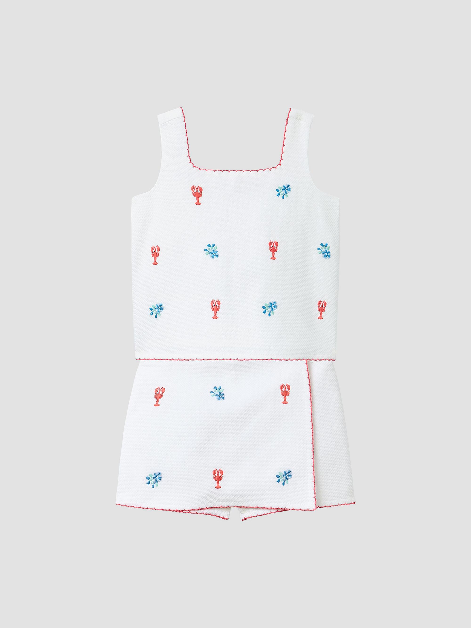 Janie and Jack Little Girl's & Girl's Embroidered Lobster Top & Skort Set | Thumbnail 7