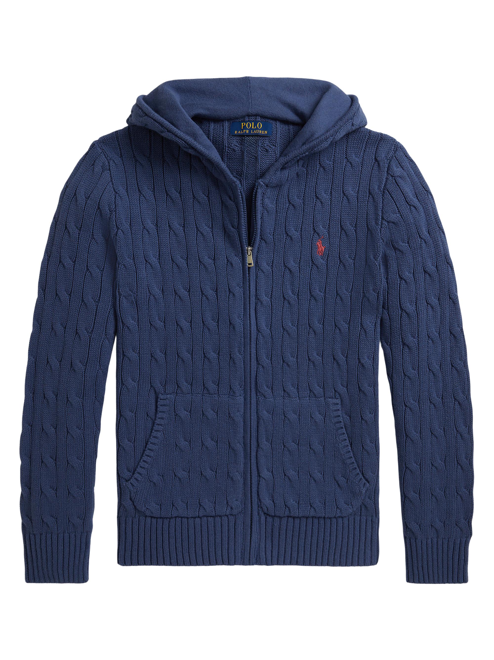 Polo Ralph Lauren Little Boy's & Boy's Cable-Knit Zip Hoodie - Old Royal