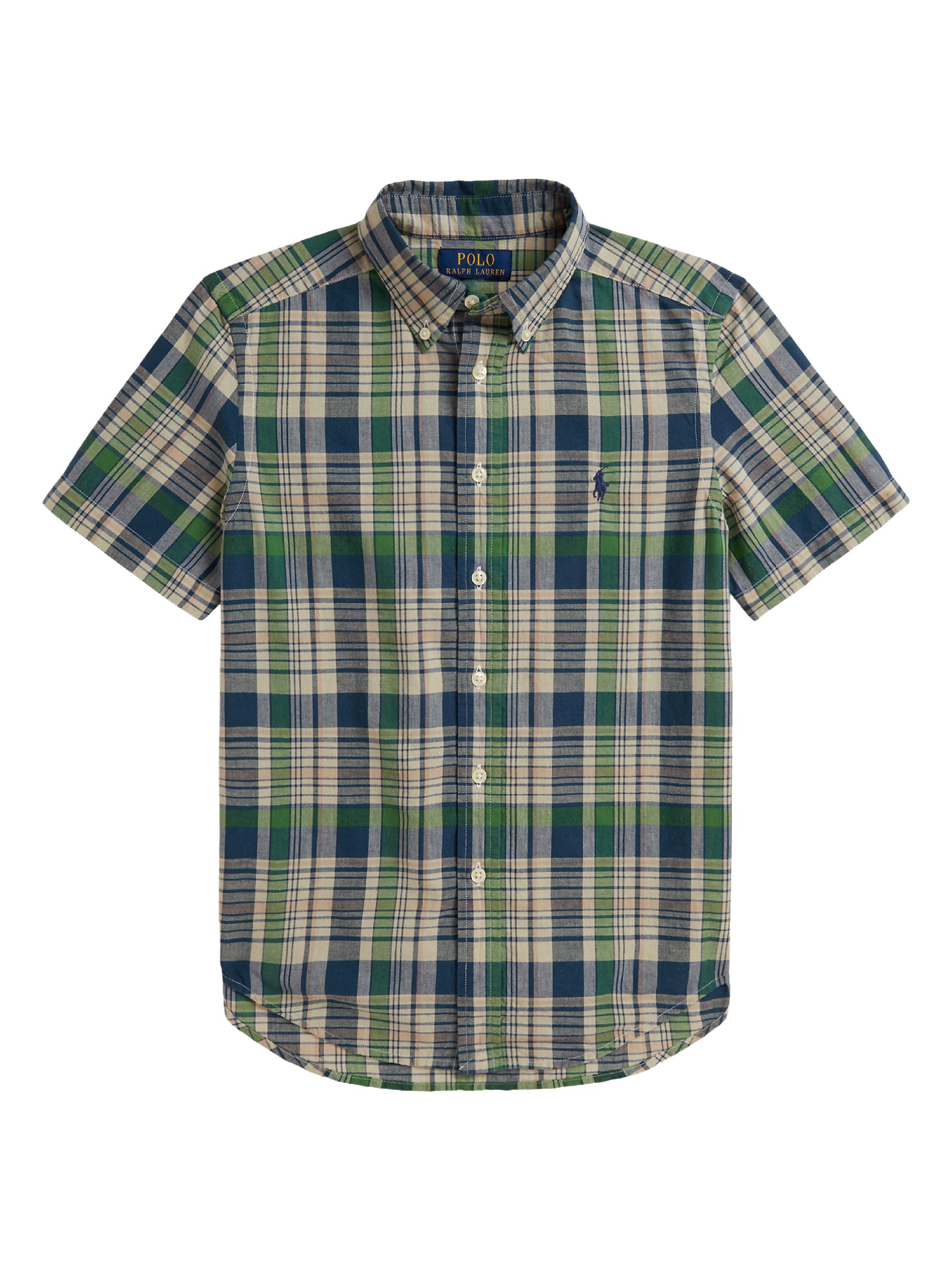 Polo Ralph Lauren Little Boy's & Boy's Madras Short-Sleeve Shirt - White Navy Multi
