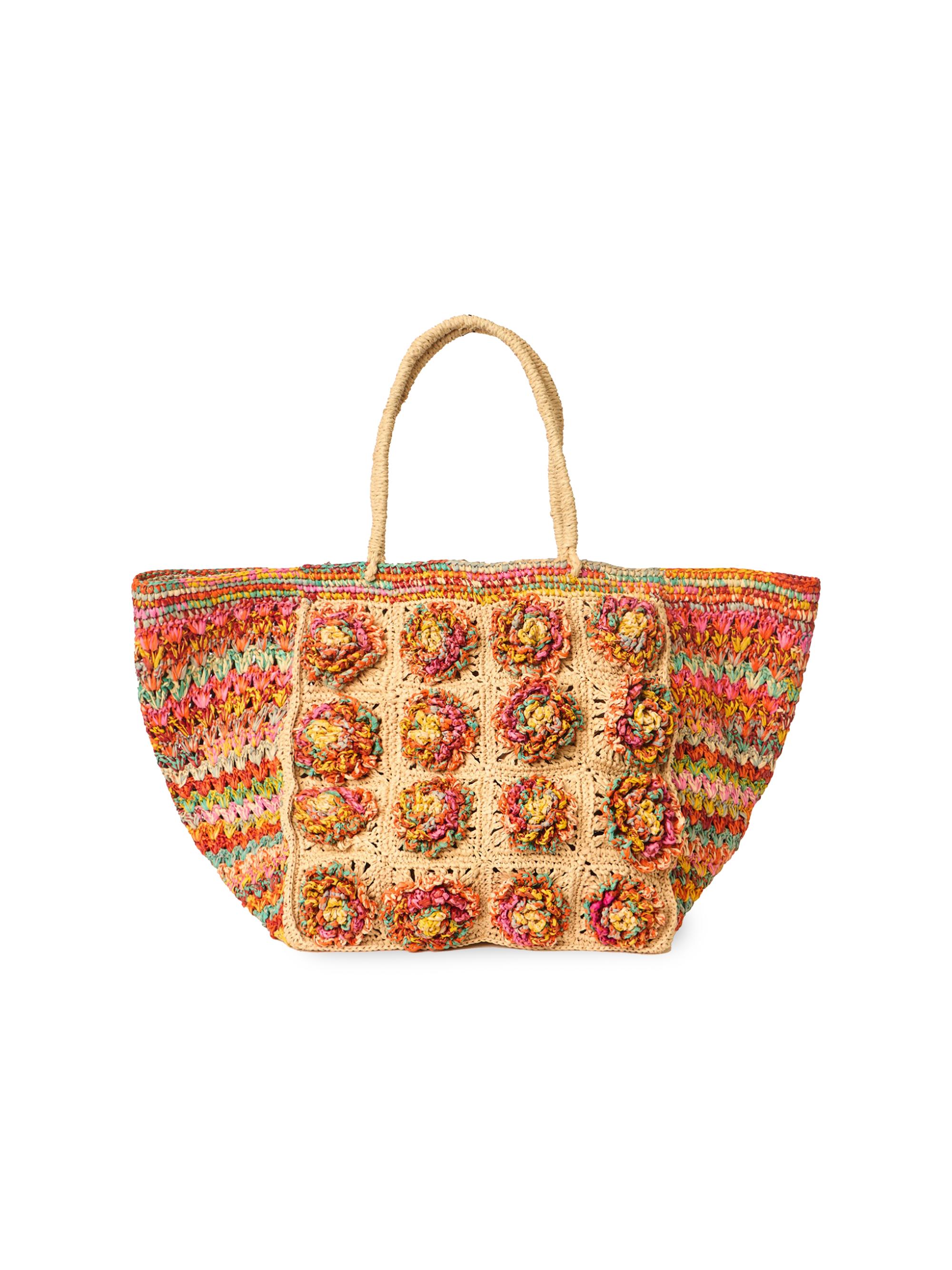 BTB Los Angeles Women's Hazel Floral Woven Raffia Tote Bag | Thumbnail 2