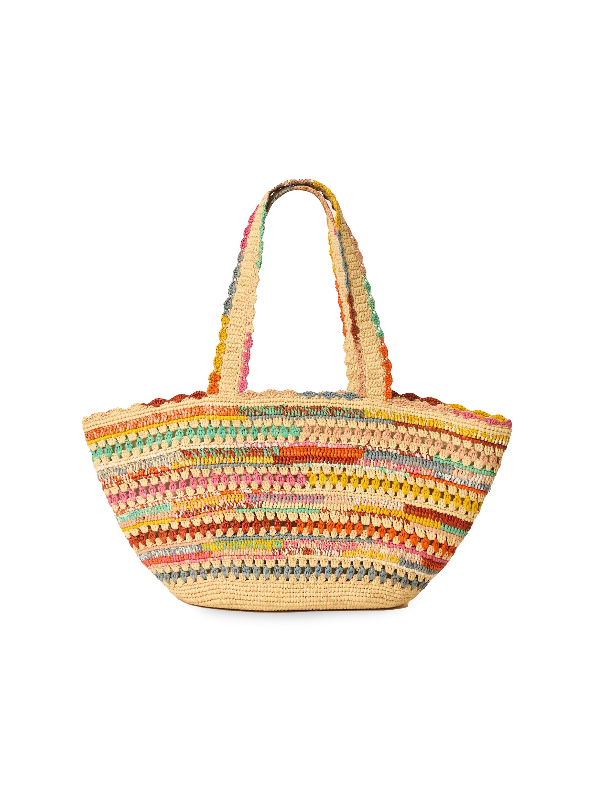 BTB Los Angeles Ornella Striped Raffia Tote Bag | Saks Fifth Avenue