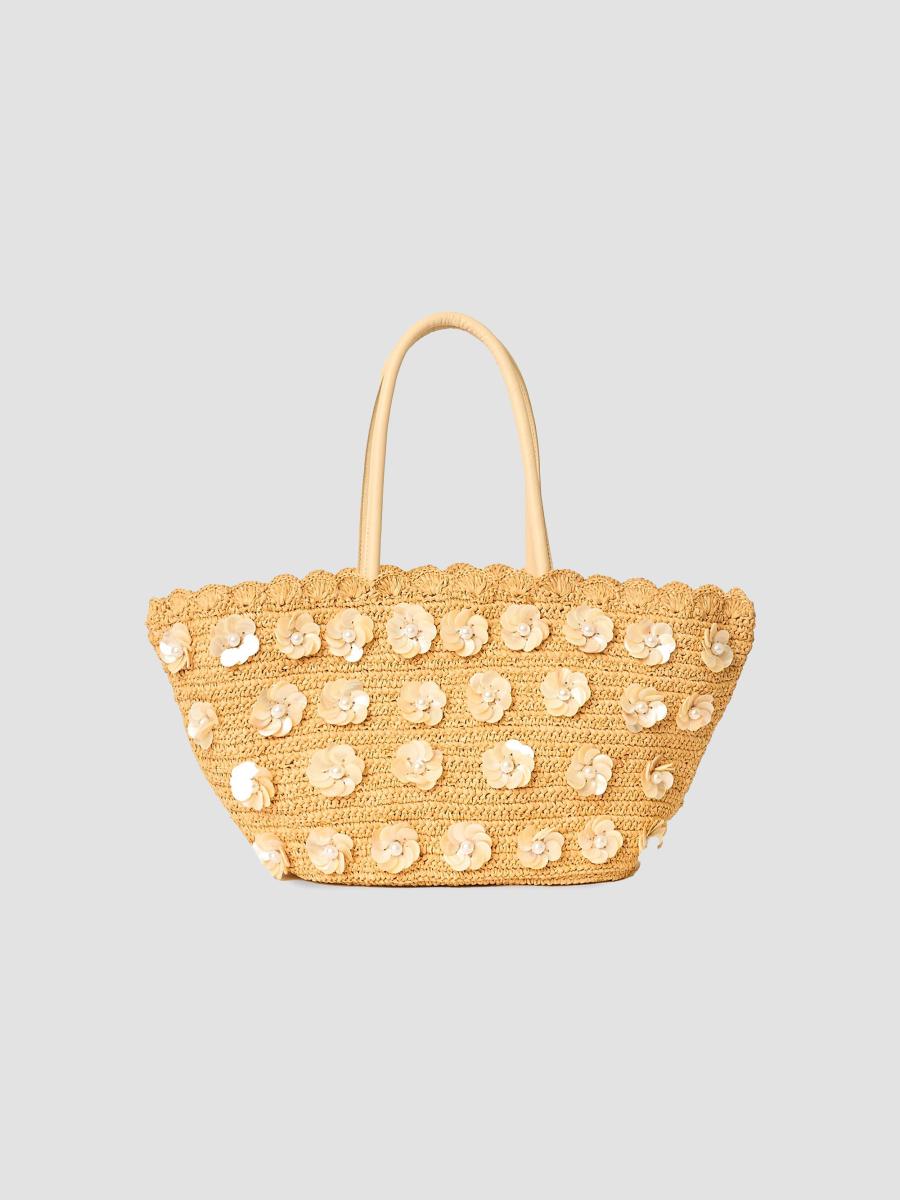 BTB Los Angeles Dottie Woven Raffia Tote Bag | Saks Fifth Avenue