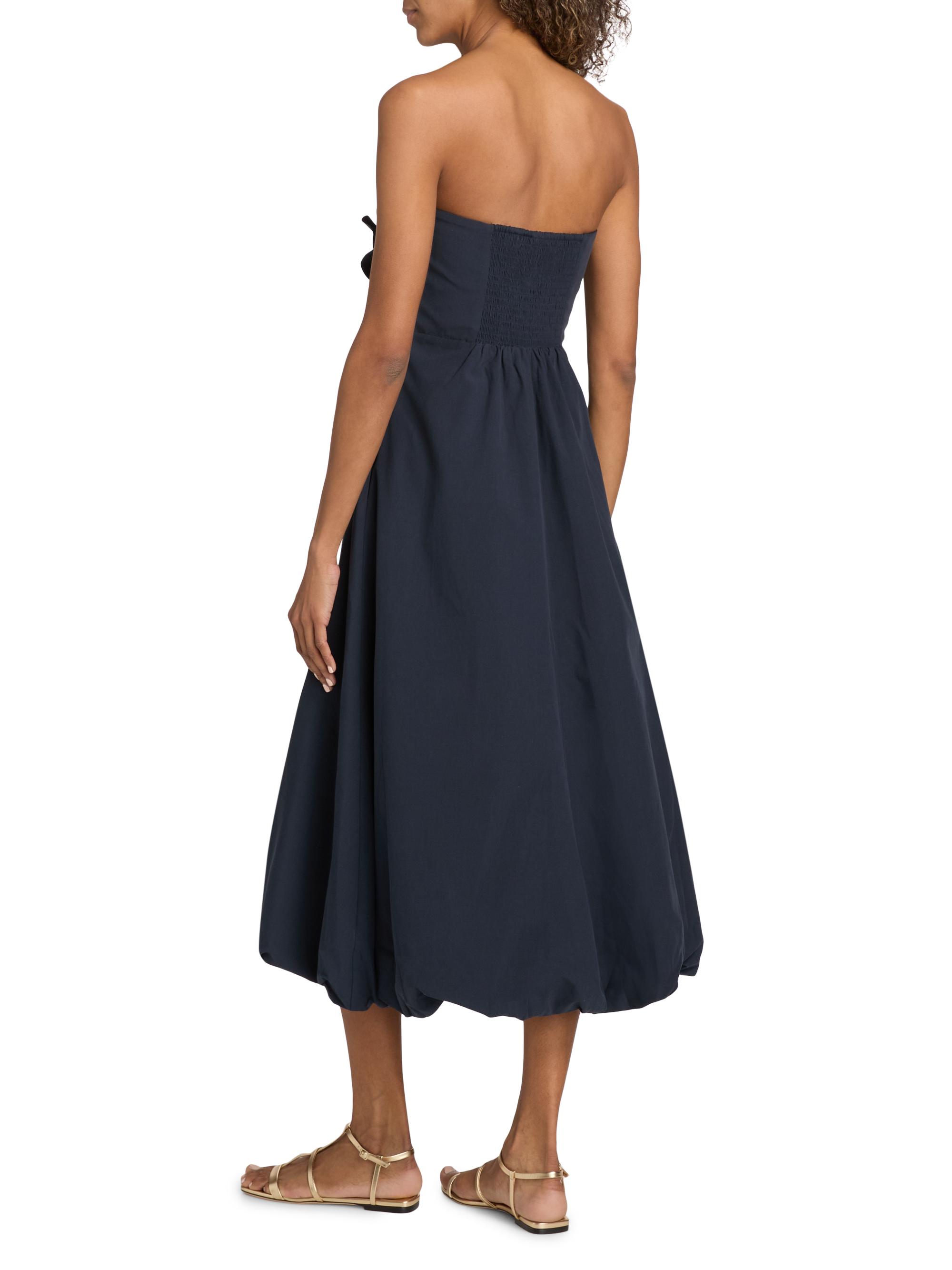 Ramy Brook Zaria Floral Appliqué Cotton-Blend Strapless Midi-Dress