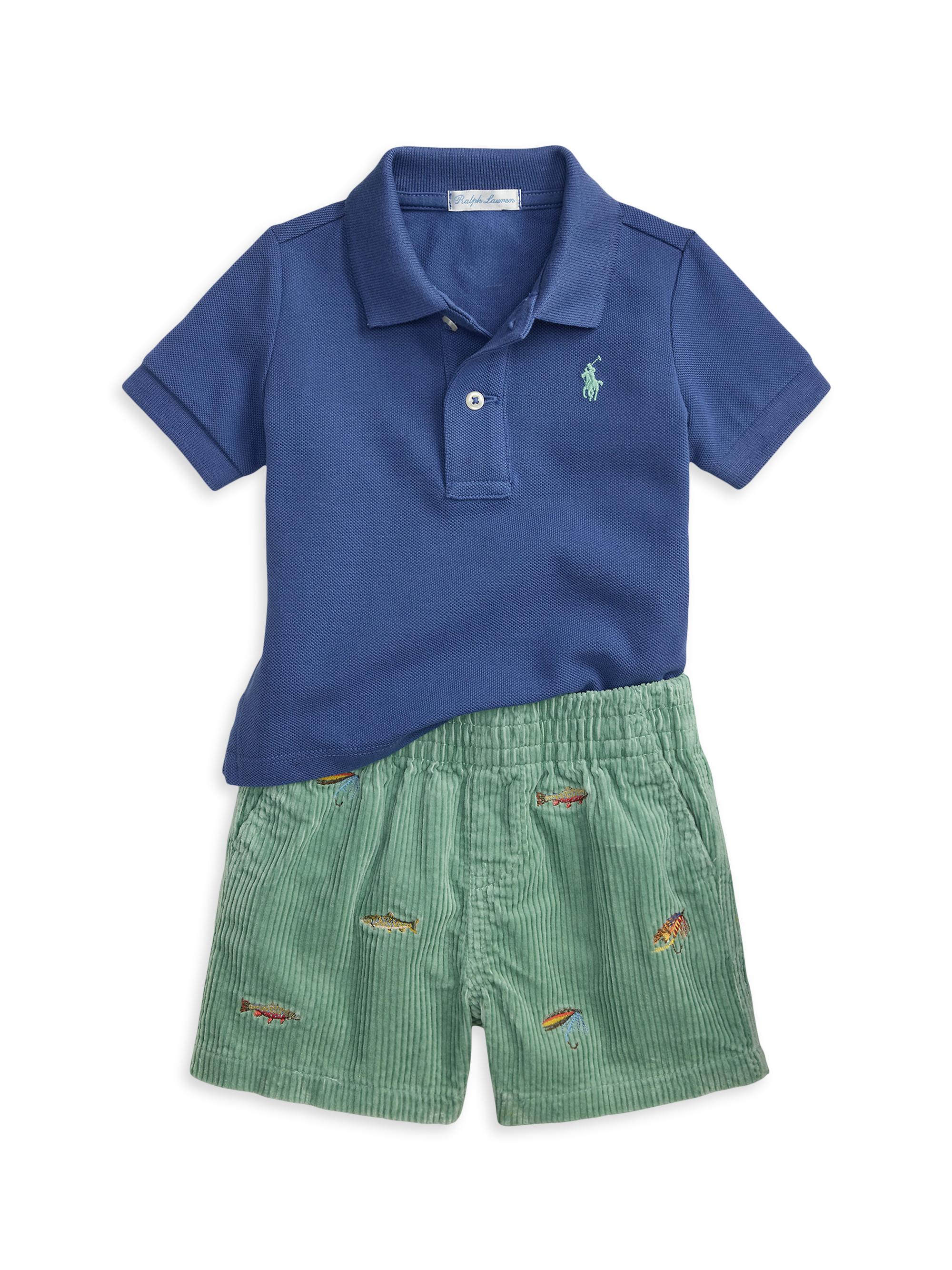 Polo Ralph Lauren Baby Boy's Polo Shirt & Corduroy Shorts Set - Old Royal 9 Months
