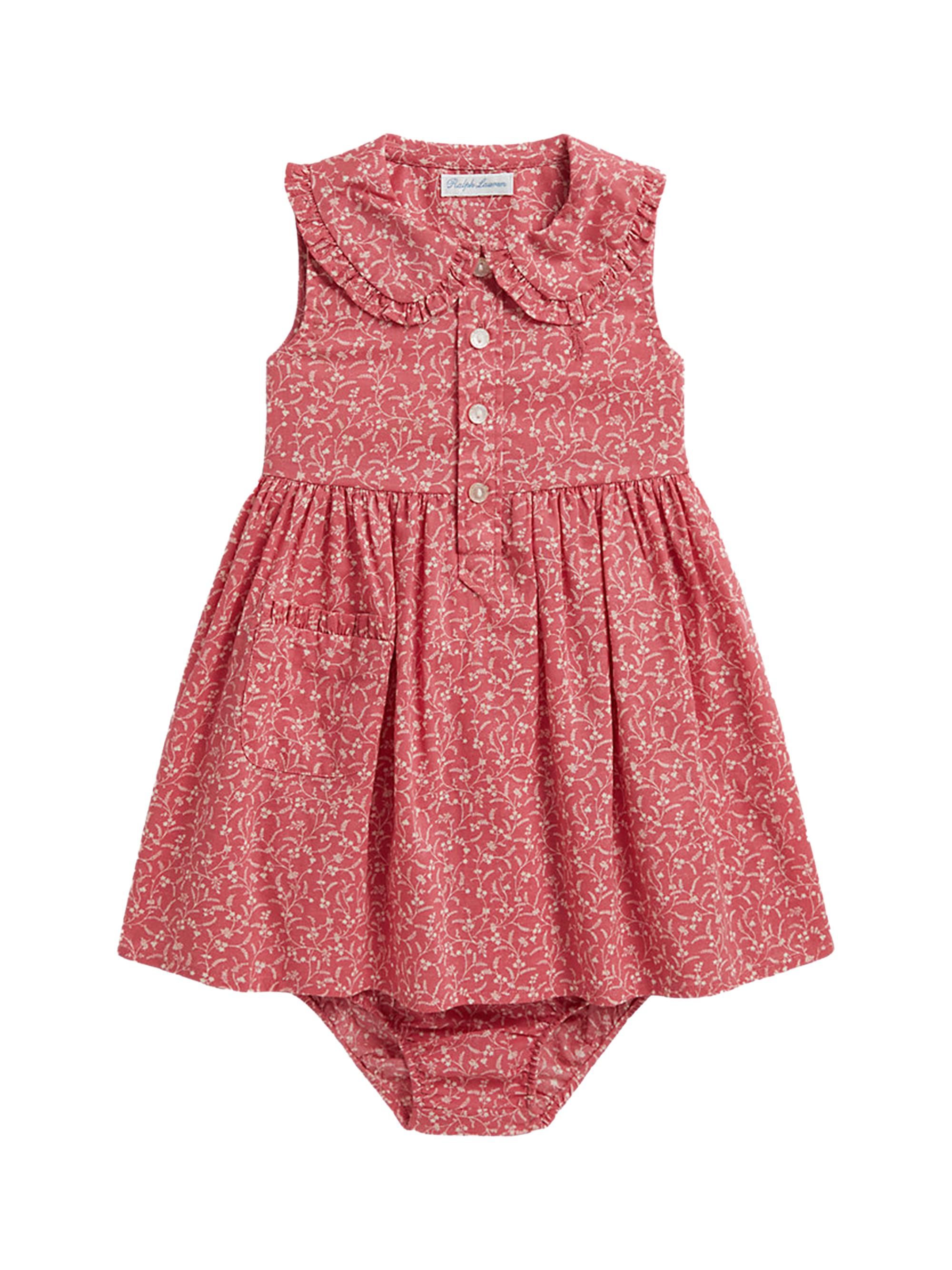 Polo Ralph Lauren Baby Girl's 2-Piece Sleeveless Shirtdress & Bloomers Set - Prolyn Floral Pink 9 Months