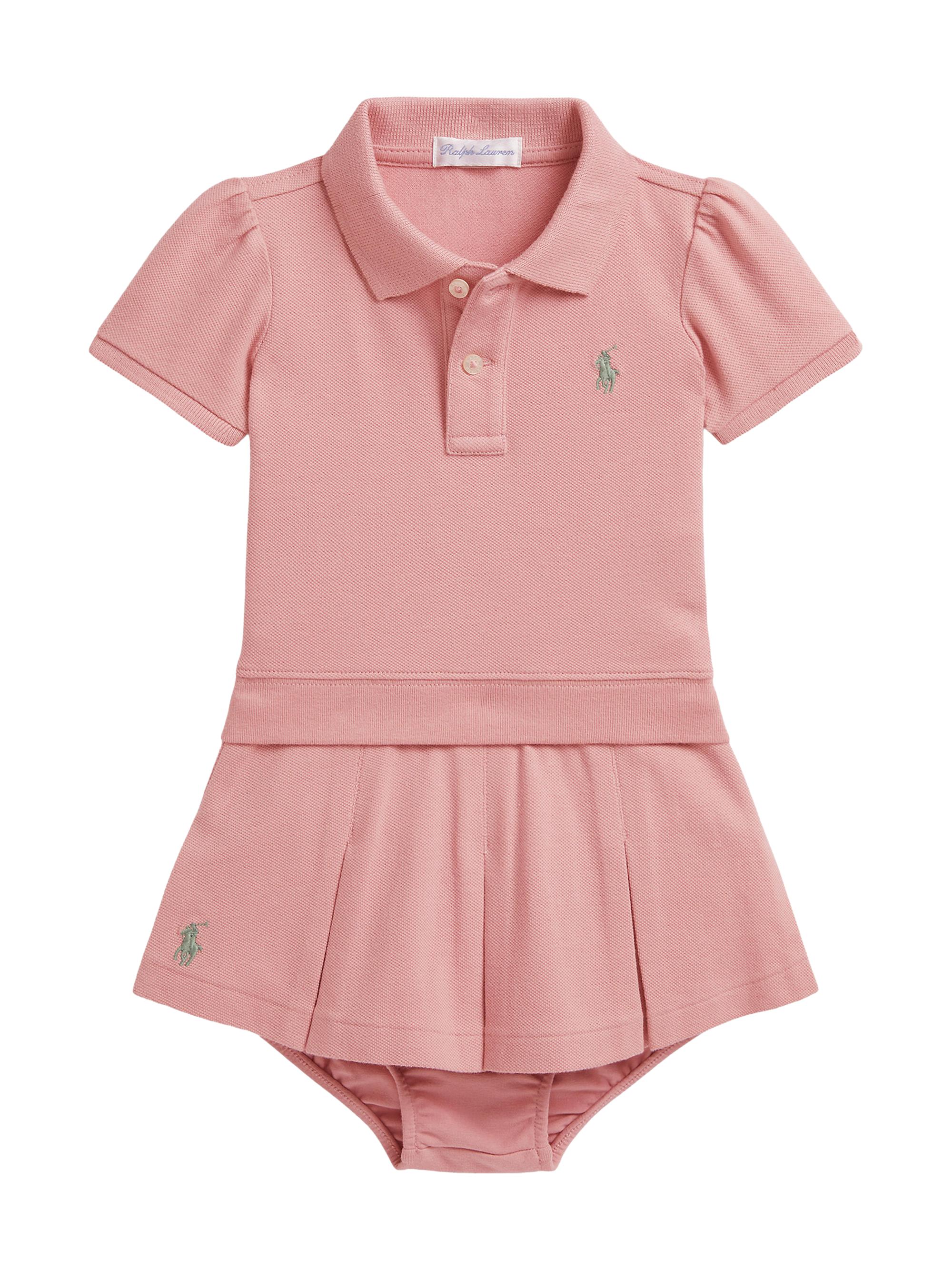 Polo Ralph Lauren Baby Girl's Mesh Polo & Pleated Skirt Set - Adirondack Rose 9 Months