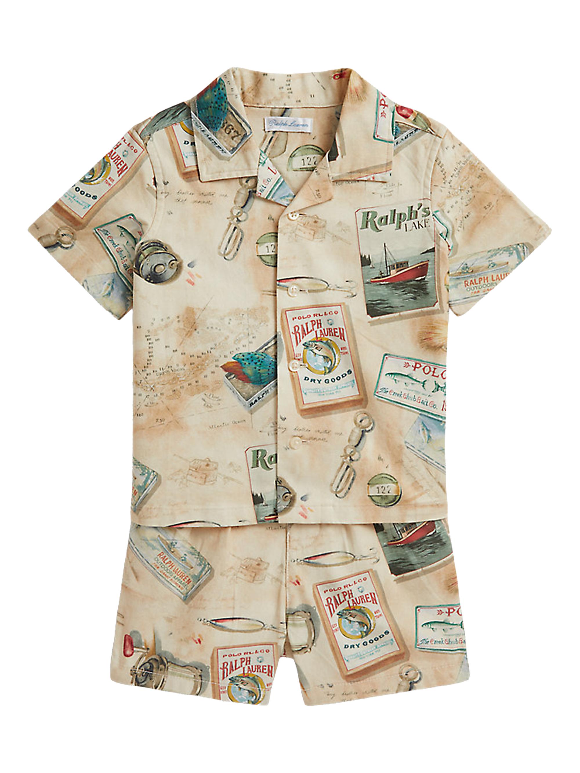Polo Ralph Lauren Baby Boy's Lakeside Print Shirt & Shorts Set - Fishermans Lodge 9 Months