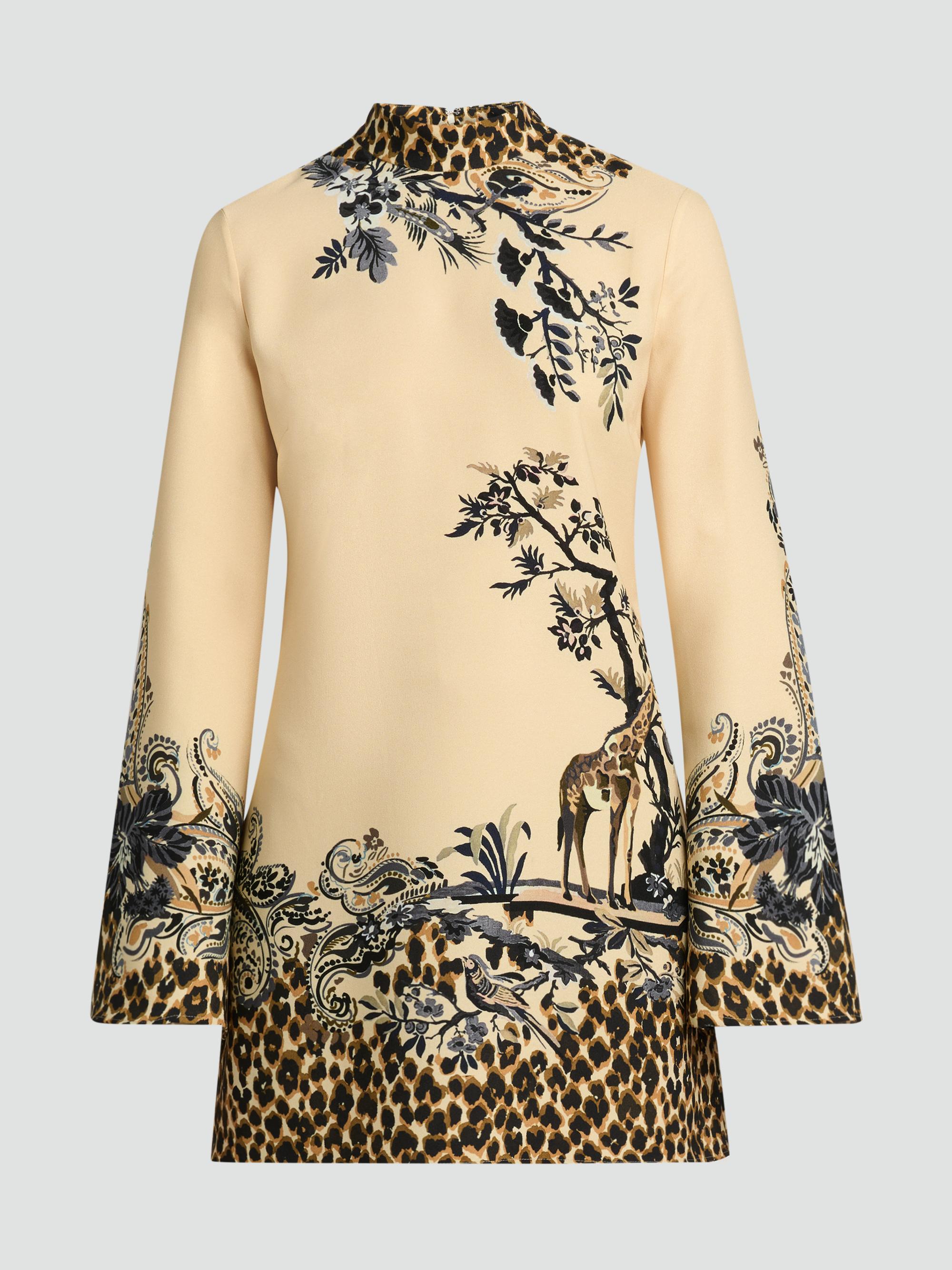 Etro Women's Leopard-Print Mini Dress - Printed Beige | Thumbnail 6