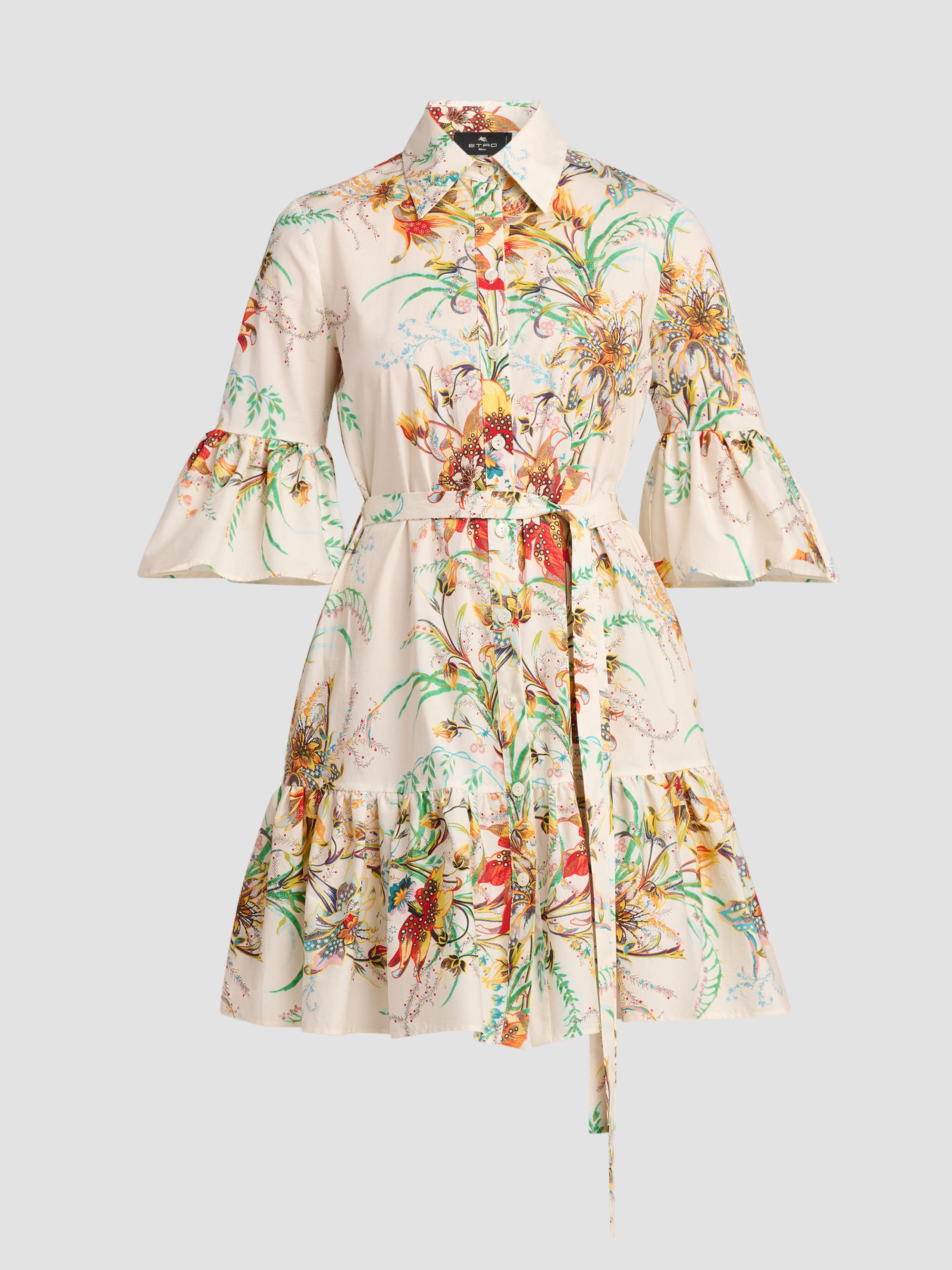 sandro floral shirt dress Sandro Paris 100% Silk Heart Floral Drop Waist Shirt Dress Women 38 Large  Button