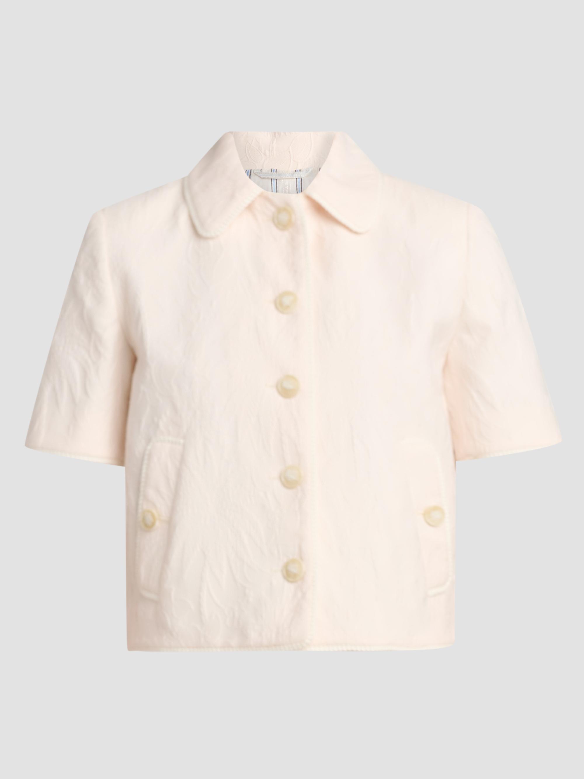 Etro Women's Jacquard Short-Sleeve Jacket - Light Creamy White | Thumbnail 6