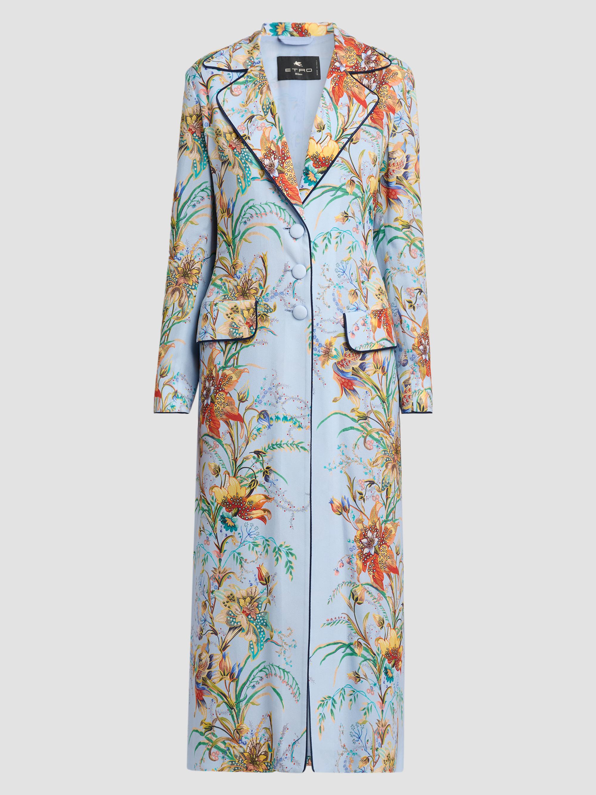 Etro Women's Botanical Structured Duster Coat - Printed Blue | Thumbnail 6