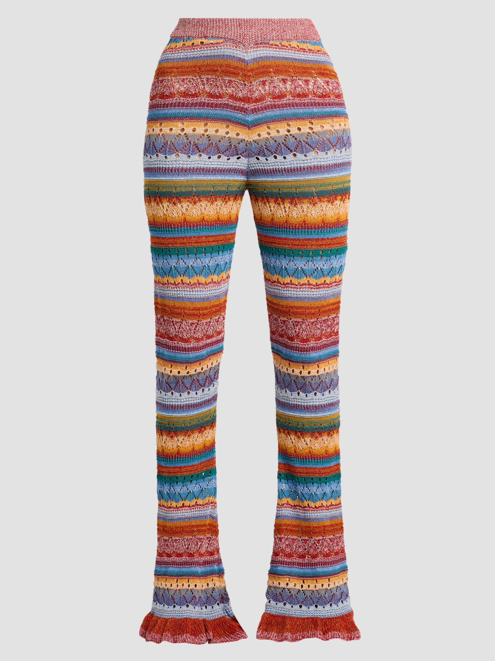 Etro Women's Striped Pointelle Knit Trousers | Thumbnail 6