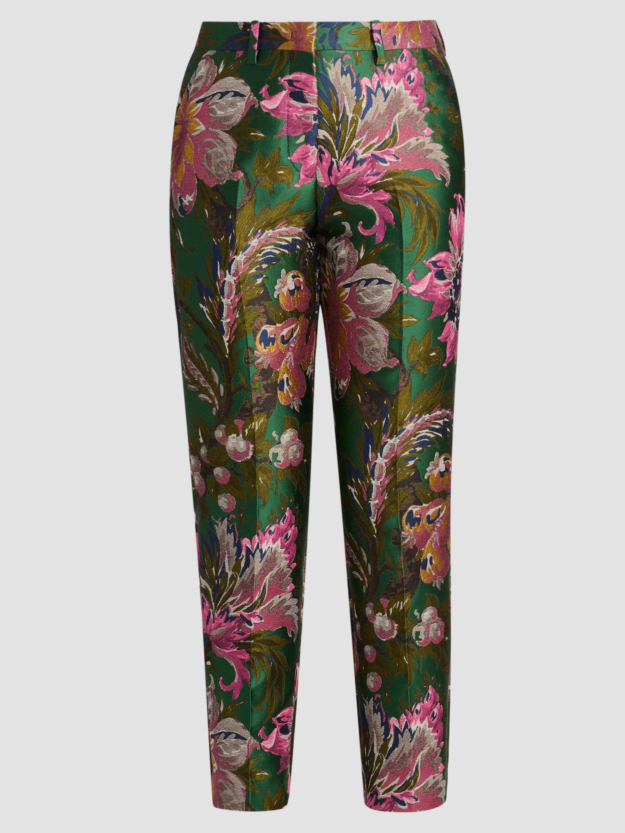 Etro Women's Bristol Floral Jacquard Crop Trousers - Multicolor Green Base | Thumbnail 6