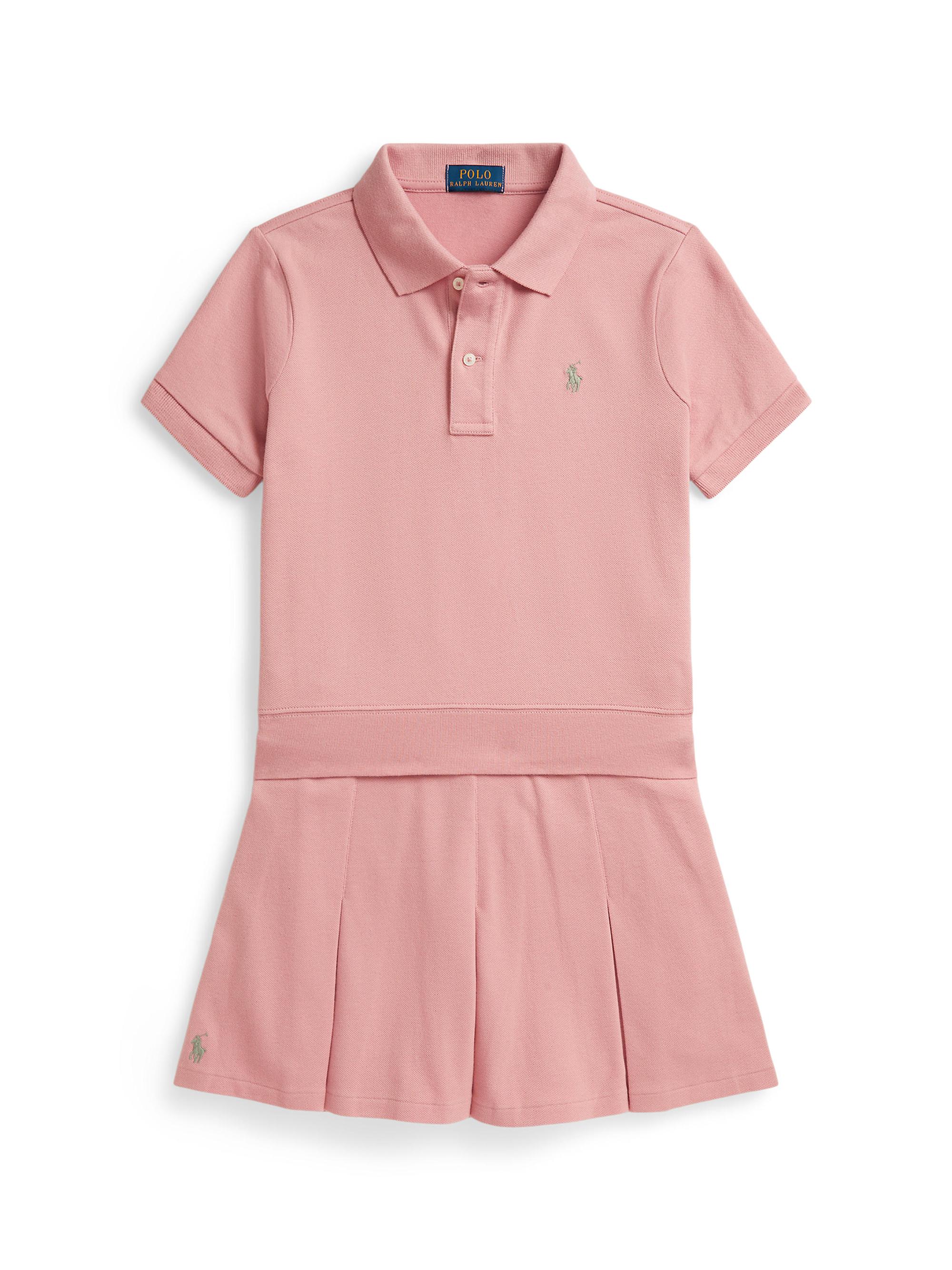 Polo Ralph Lauren Little Girl's & Girl's Stretch-Cotton Polo & Skirt Set - Adirondack Rose