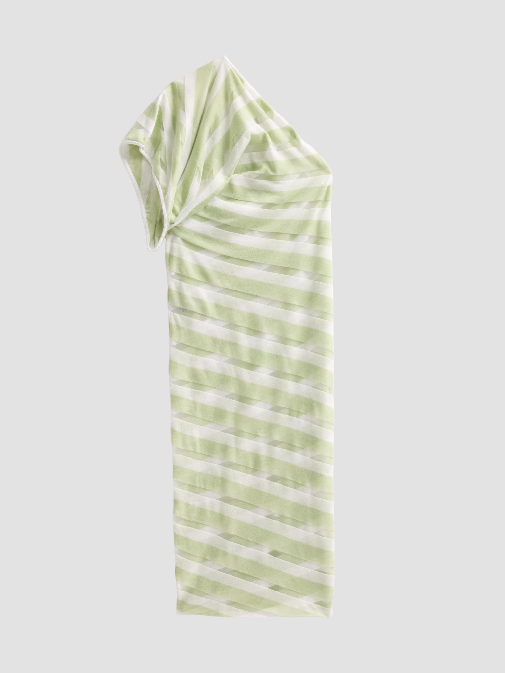Stella McCartney Women's One-Shoulder Layered Sheer Striped Knit Midi Dress | Thumbnail 6