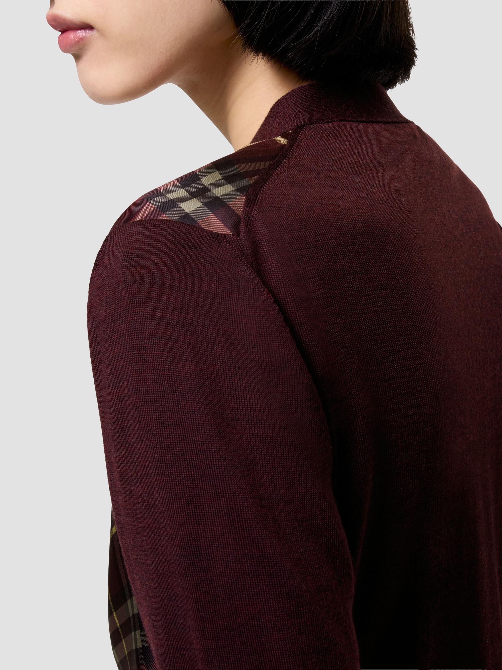 Burberry Check Panel Wool-Silk Cardigan | Saks Fifth Avenue