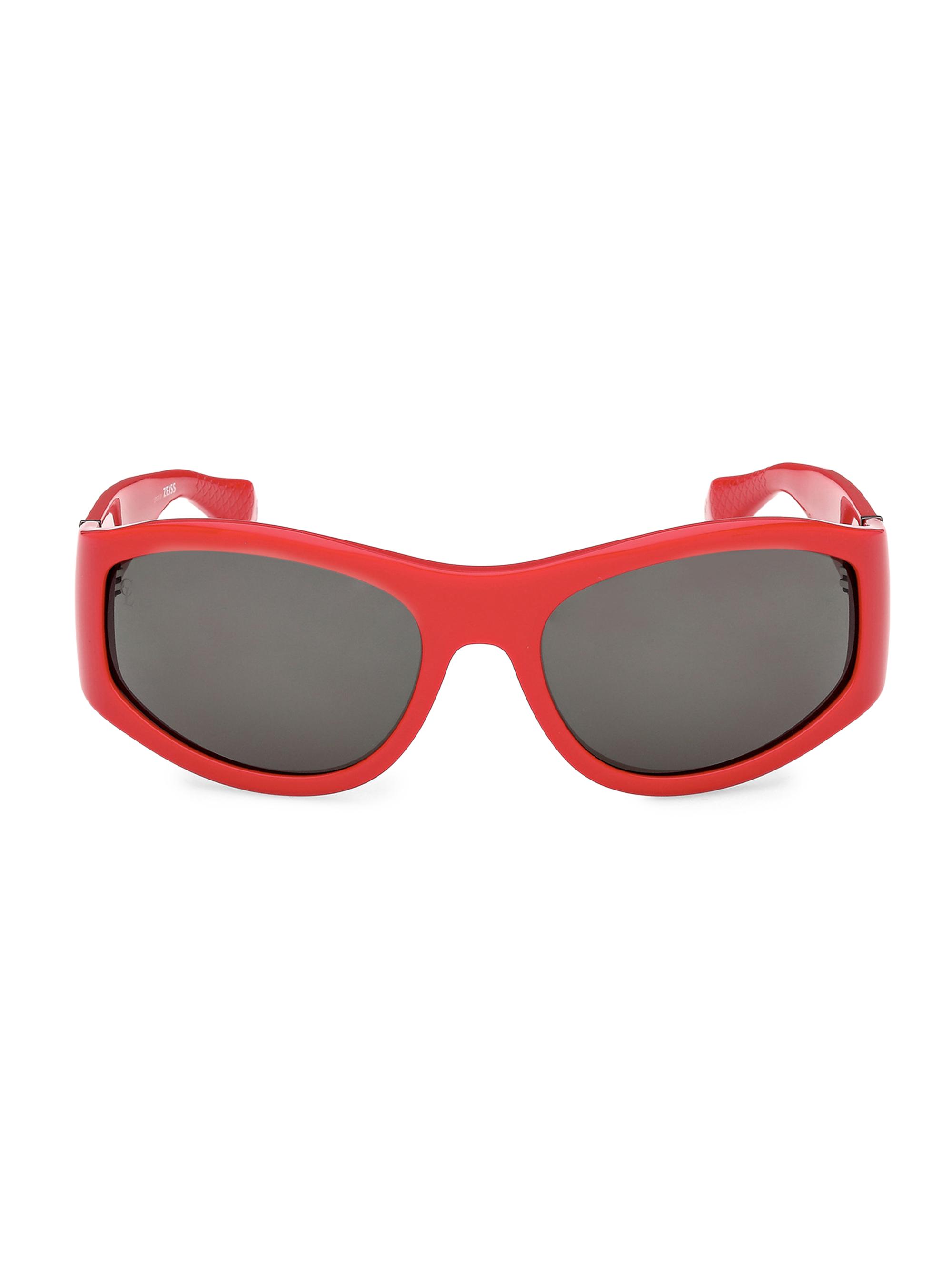 Christian Louboutin Men's 60MM Oval Sunglasses - Shiny Red Smoke | Thumbnail 2