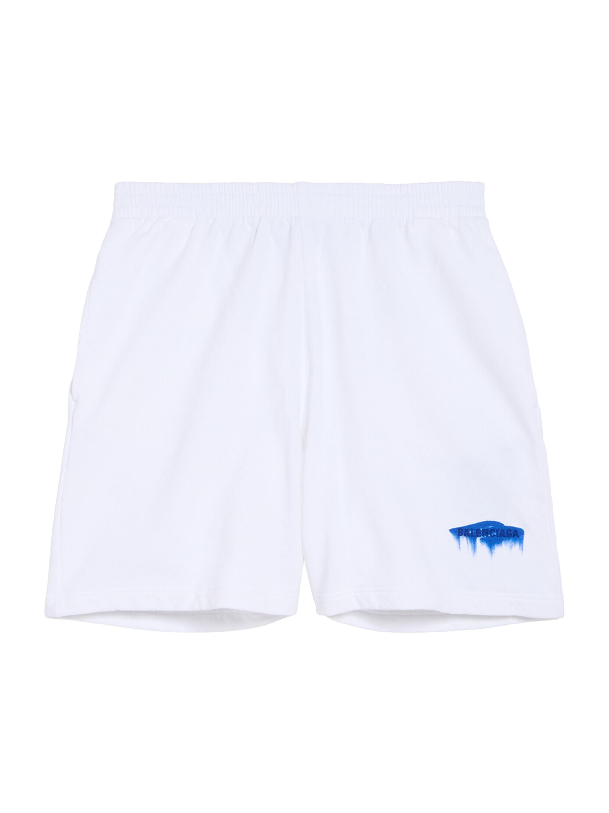 Balenciaga Men's Wet Brush Relaxed Fit Shorts - White