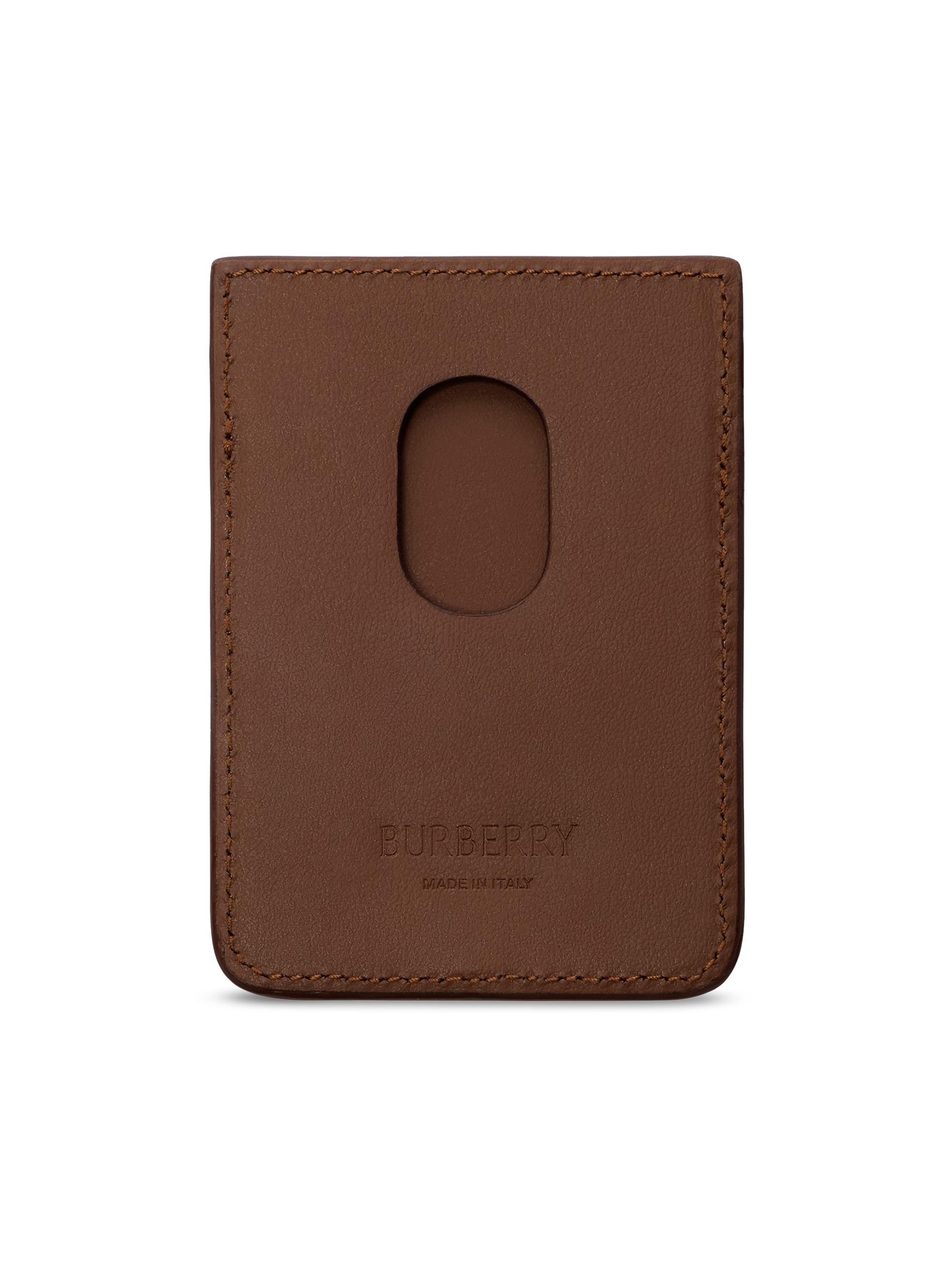 BURBERRY ブラウン ケース FN 5505 Burberry MagSafe Check Leather Card Case | Saks Fifth Avenue