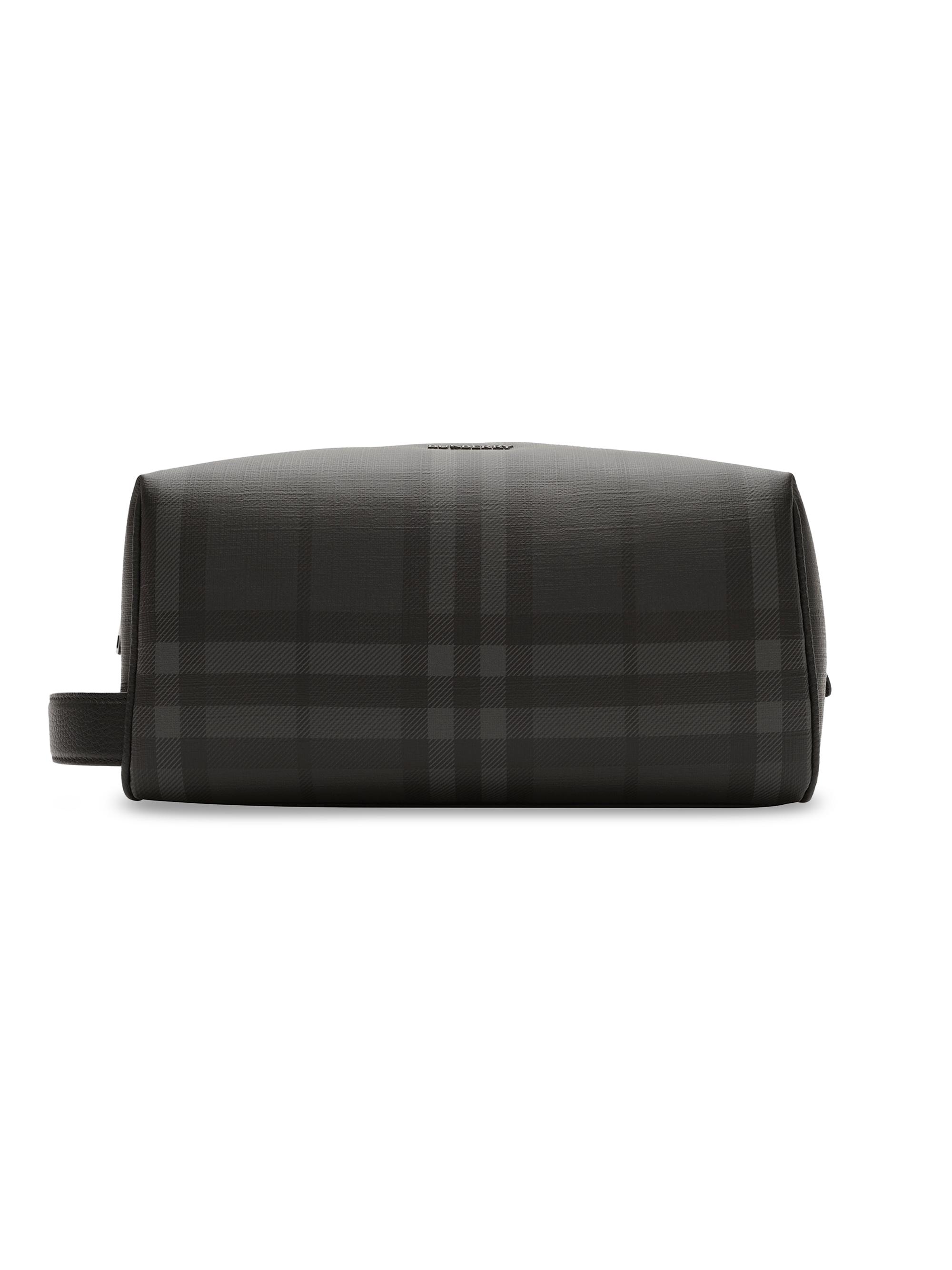 Burberry Men's City Check Travel Wash Bag - Iron
