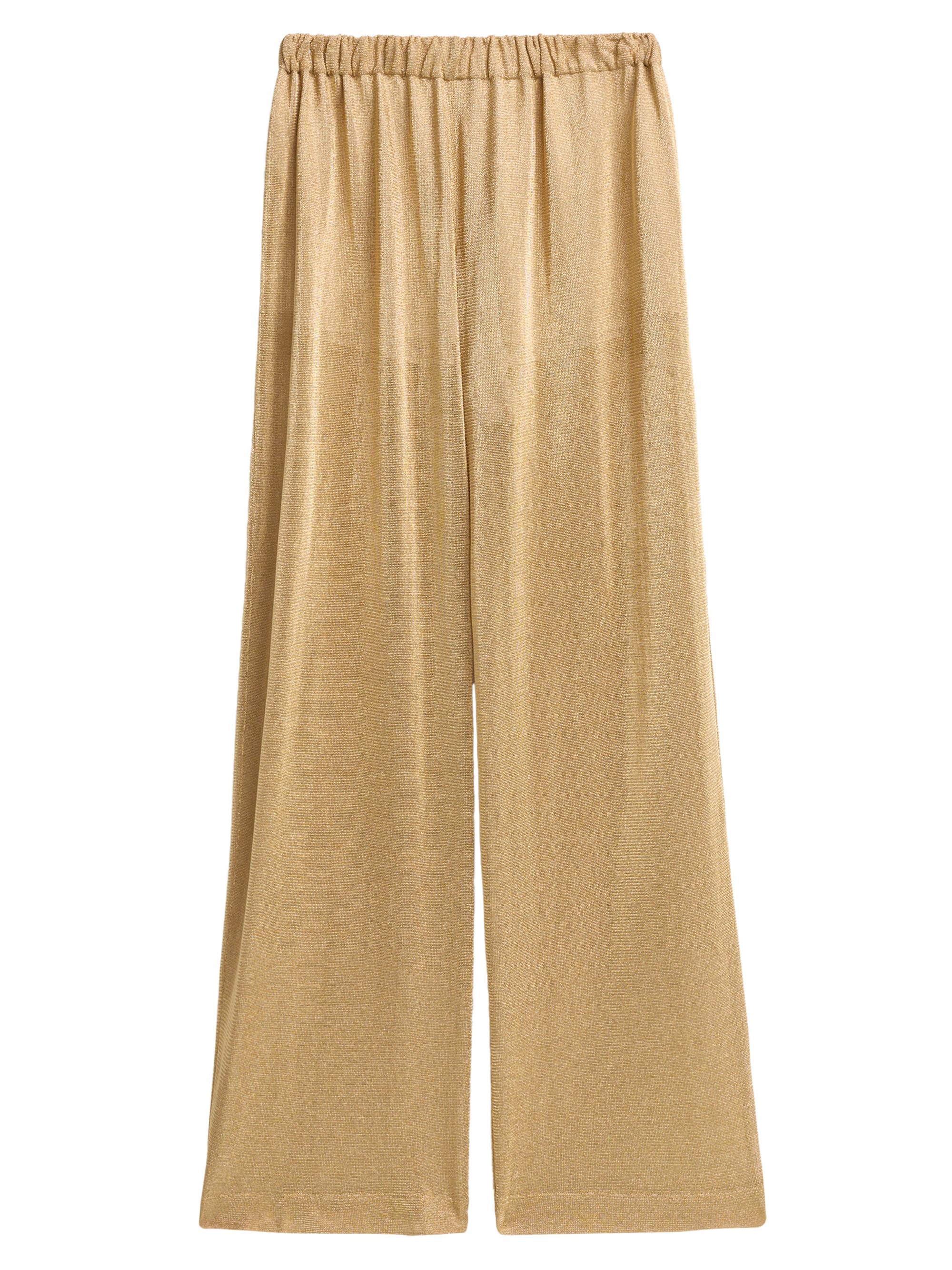 Alberta Ferretti Women's Metallic Wide-Leg Pants - Shiny Gold