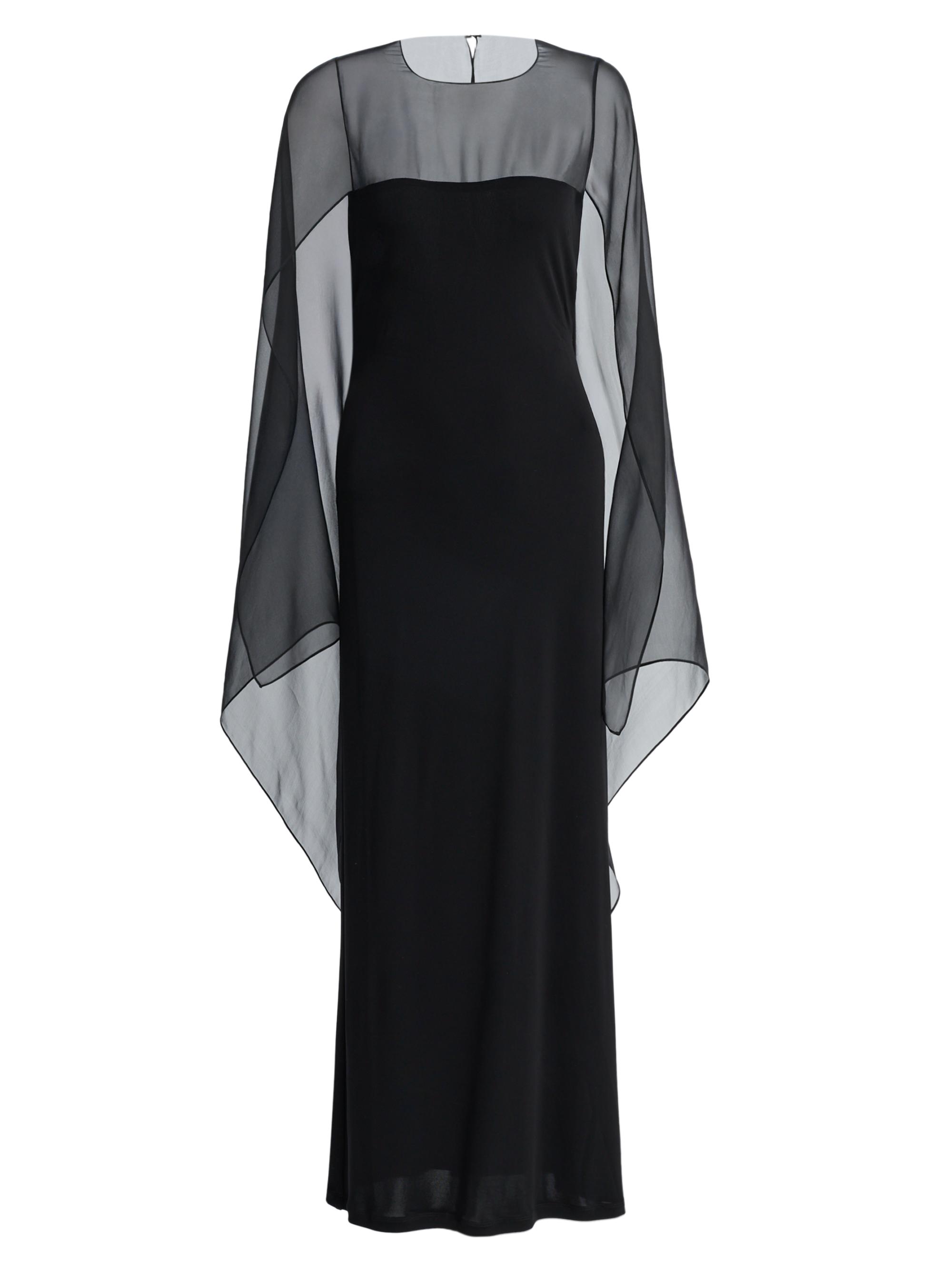 Alberta Ferretti Women's Georgette Cape Jersey Gown - Black