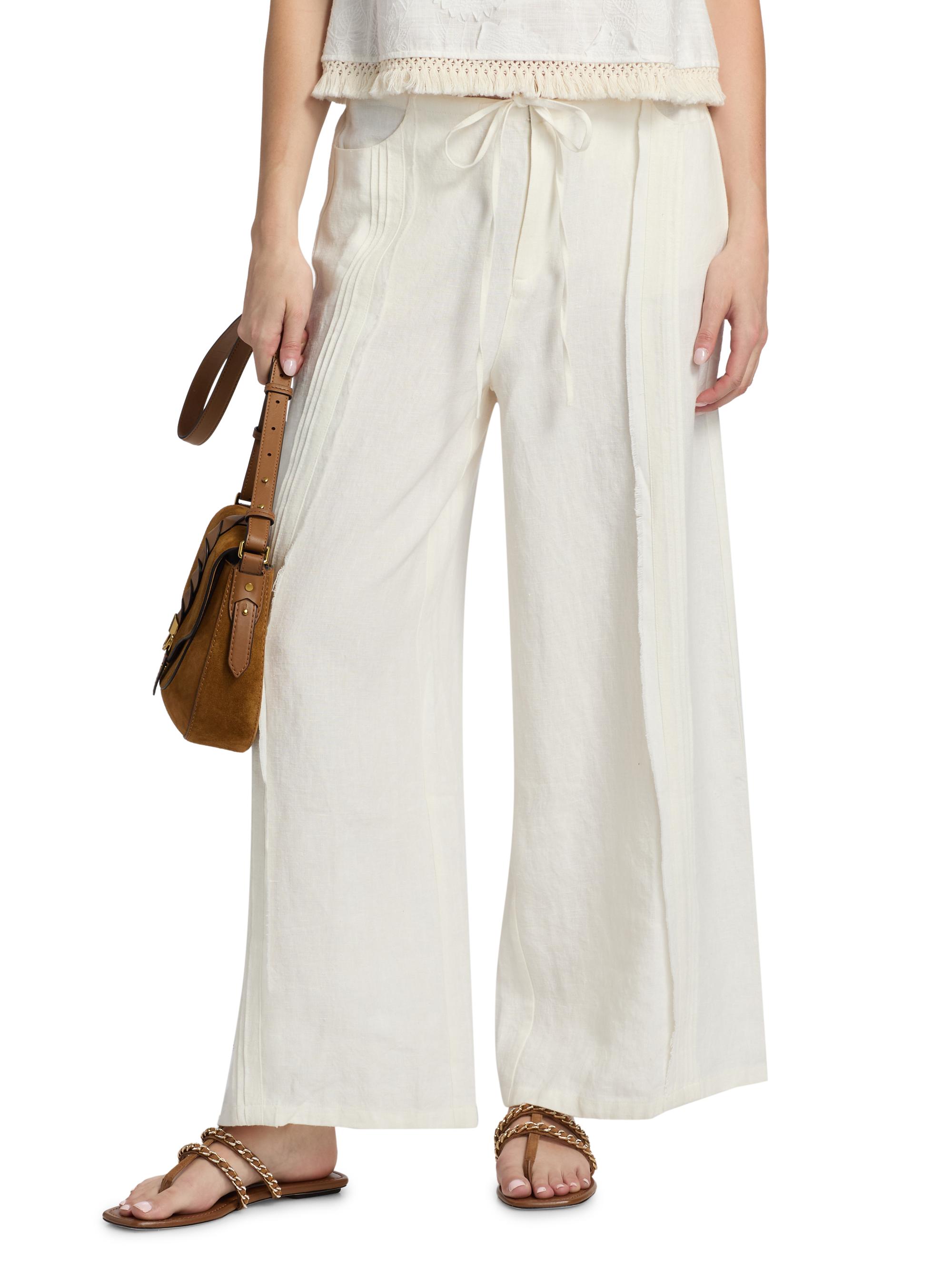 Johnny Was Zullah Pintuck Linen Wide-Leg Pants | Saks Fifth Avenue
