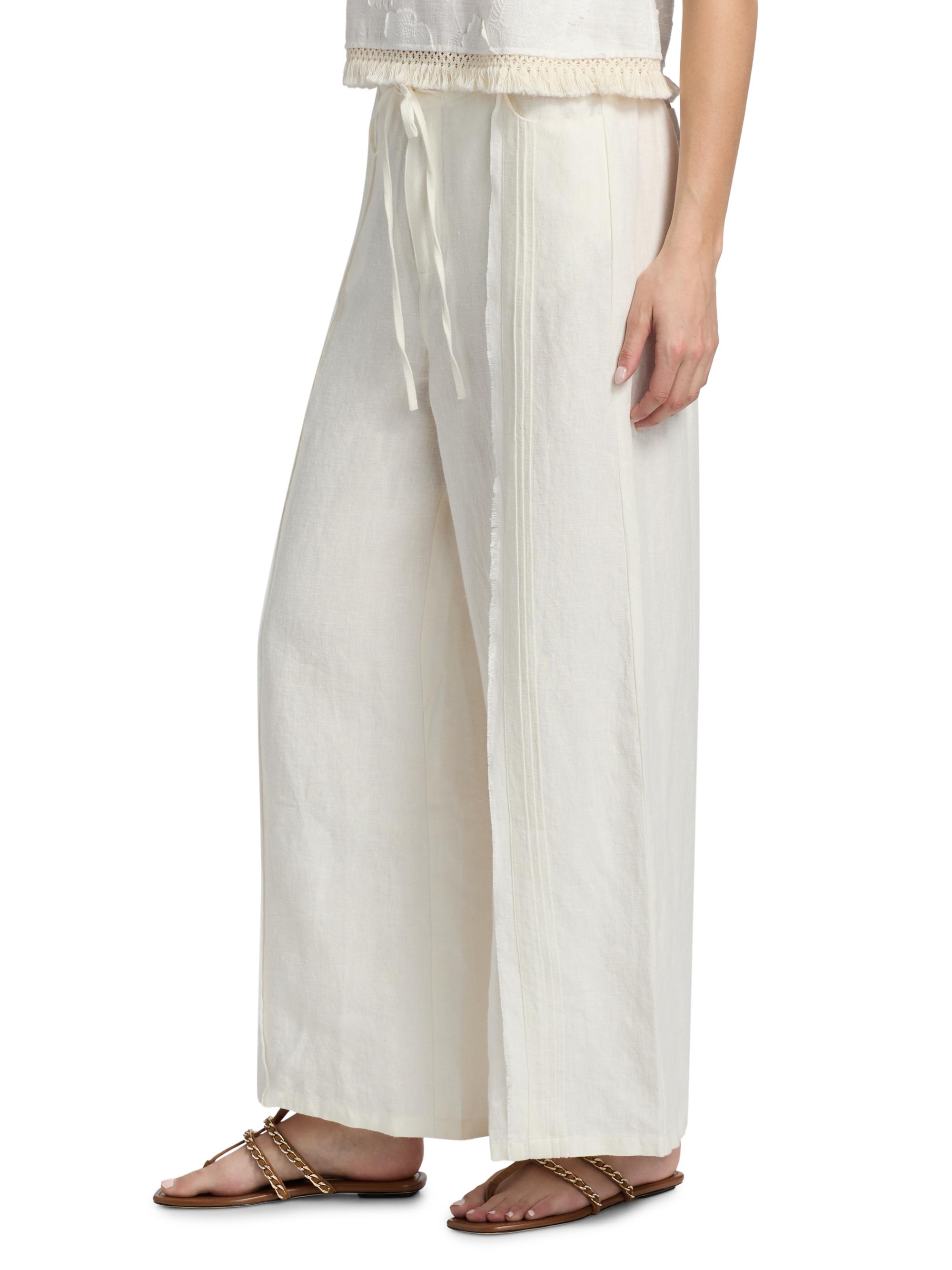 Johnny Was Zullah Pintuck Linen Wide-Leg Pants | Saks Fifth Avenue