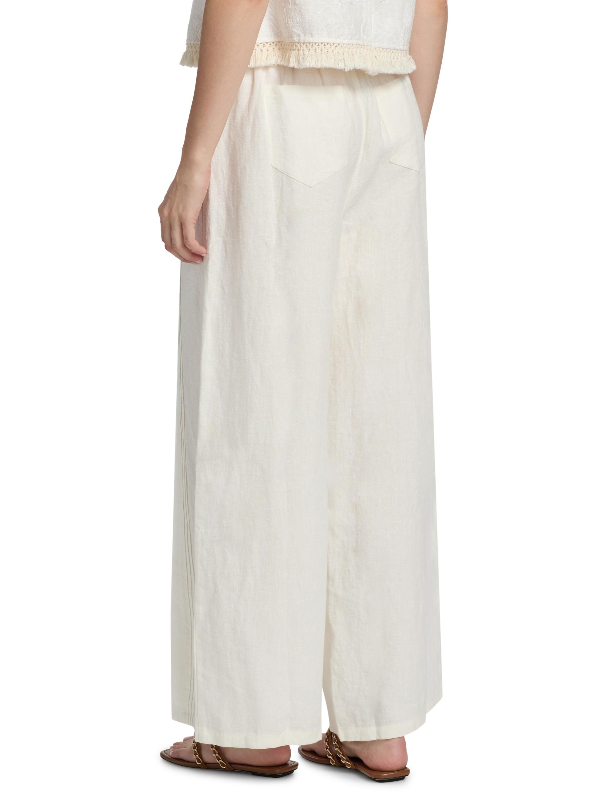 Johnny Was Zullah Pintuck Linen Wide-Leg Pants | Saks Fifth Avenue