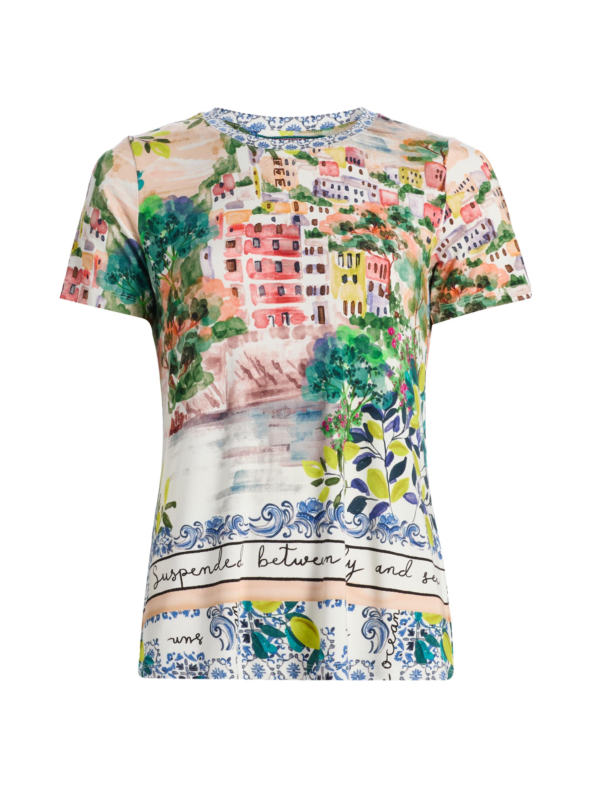Johnny Was Women's The Janie Printed Crewneck T-Shirt - Olympe Scarf