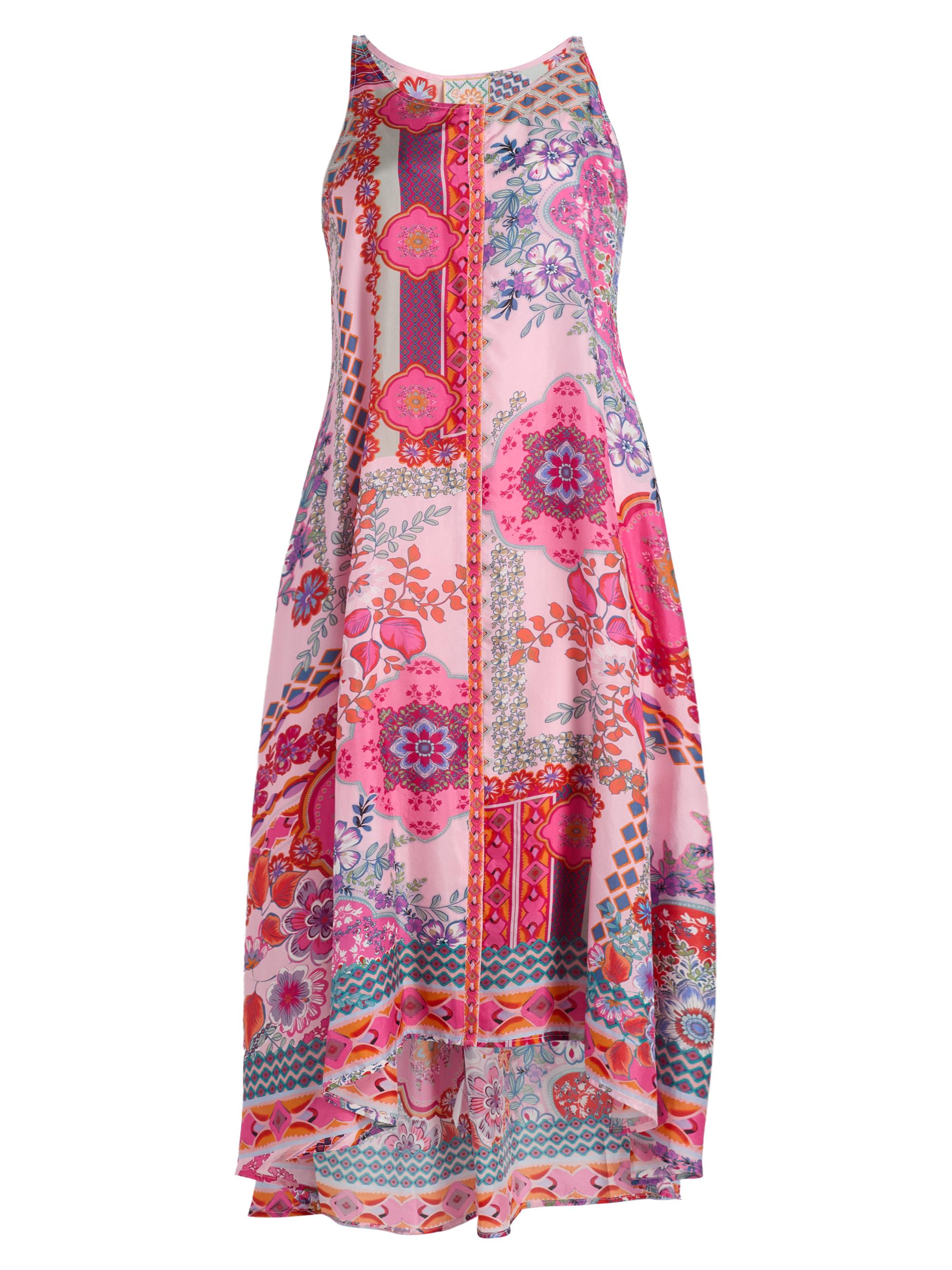 Johnny Was Women's Dornaz Printed Silk Shift A-Line Midi-Dress - Tami Scarf